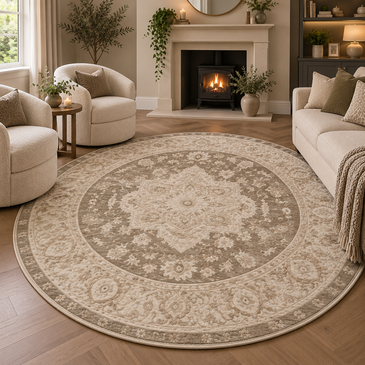 Classic Taupe Circle 160cm