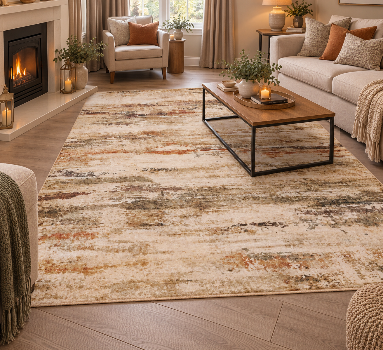 Sandy Collection Modern Gold/Brown