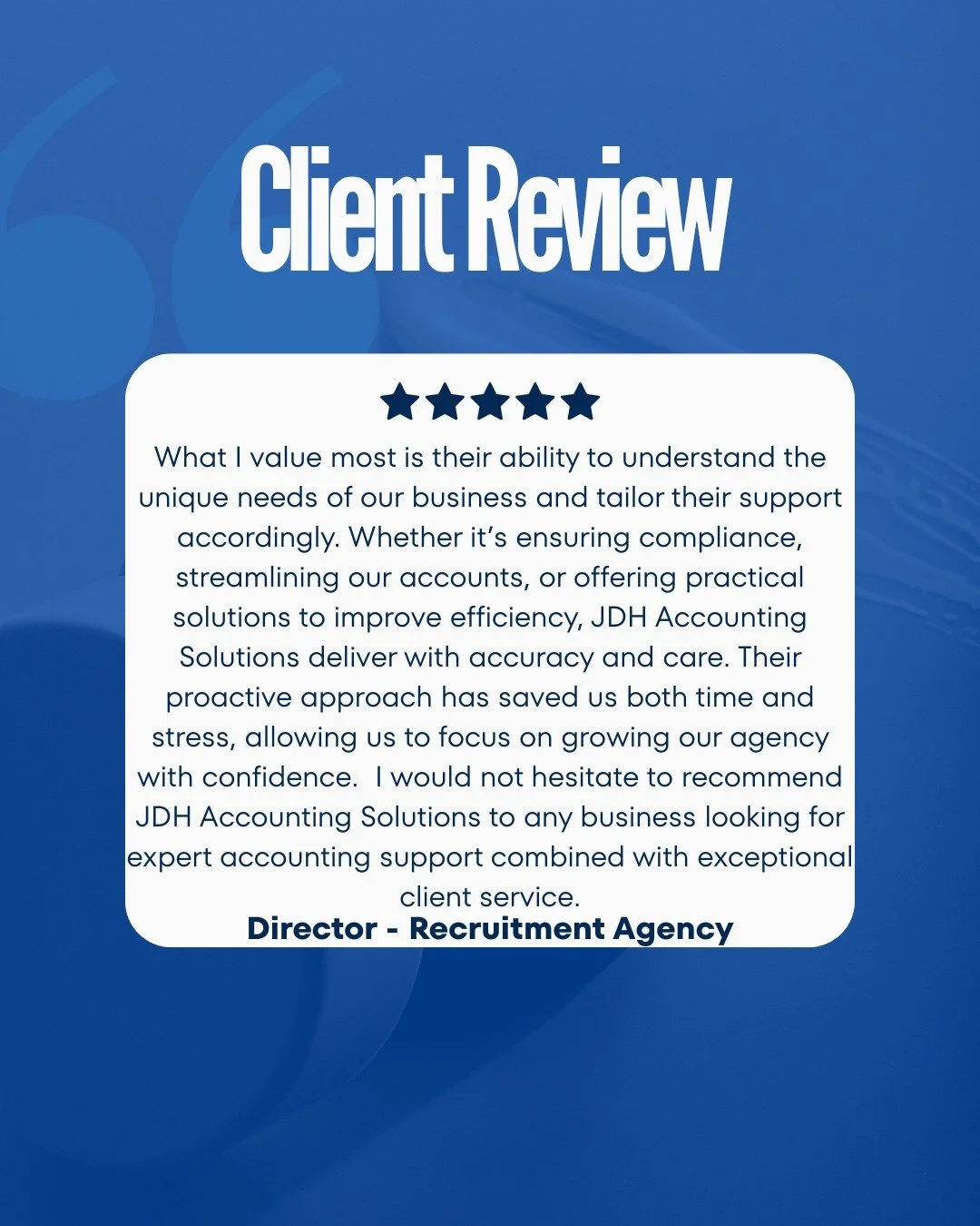 Managing your accounts should never feel overwhelming. At JDH Accounting Solutions, we provide clear, reliable guidance tailored to your business needs. Our goal is to remove the complexity, giving you confidence and peace of mind in your finances.