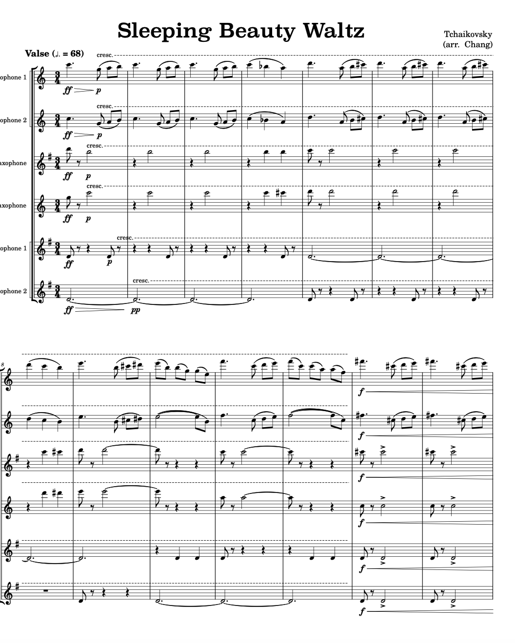 Tchaikovsky Sleeping Beauty Waltz arranged by Landon Chang