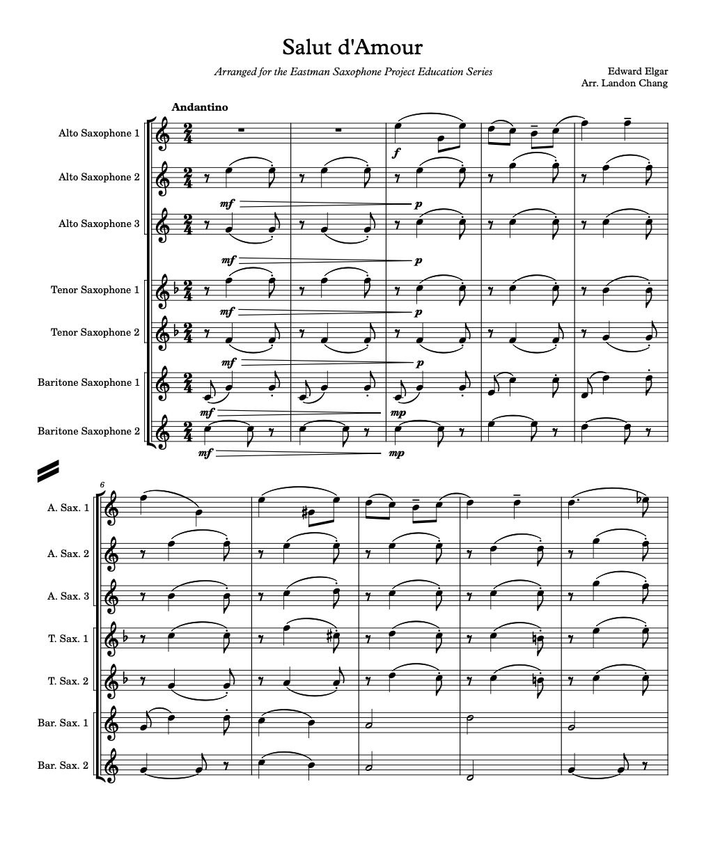 Salut d'amour by Elgar arranged by Landon Chang