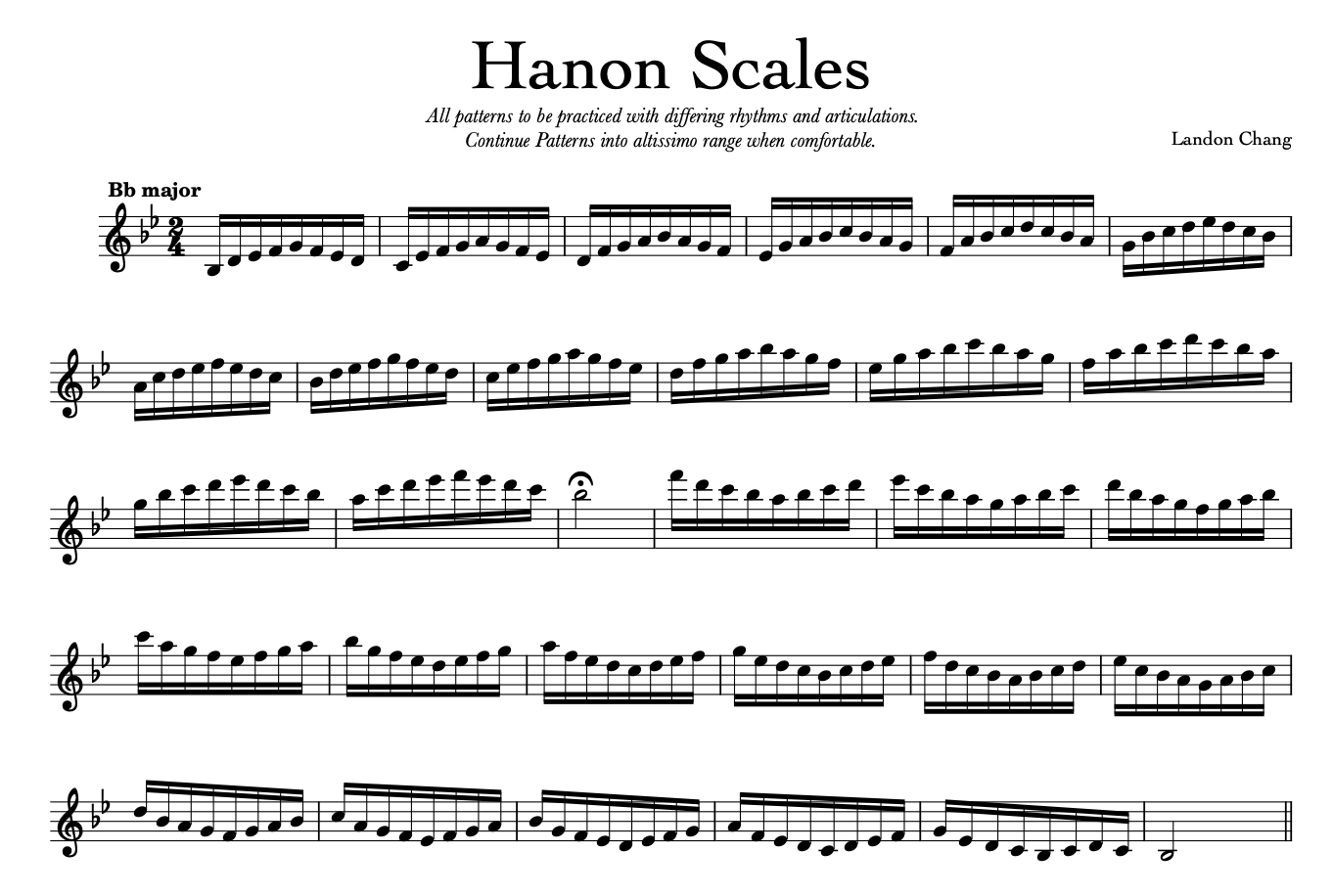 Hanon scales for saxophone full range