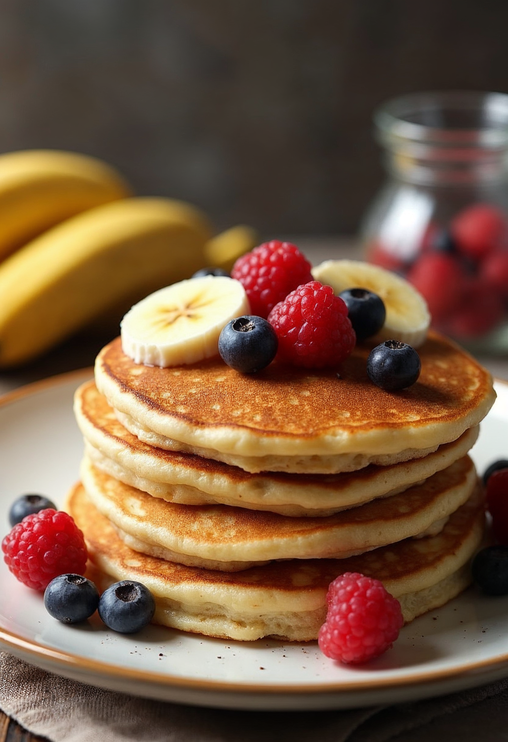 Pancakes de guineo saludables sin azúcar