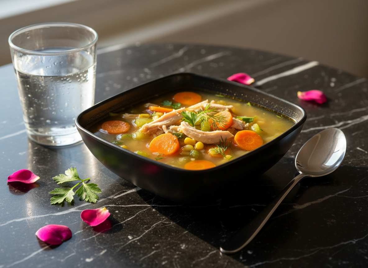 Chicken veggie soup black marble.png