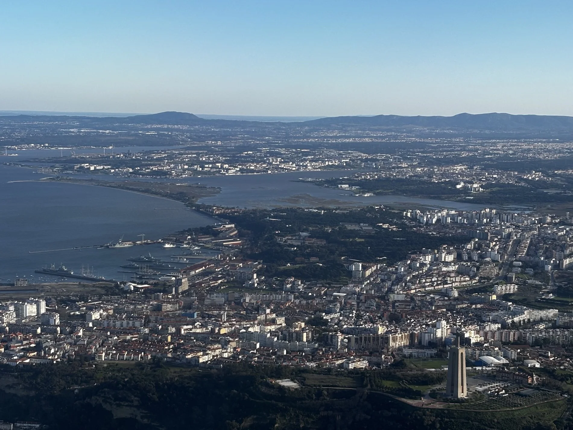A view of the Lisbon Metropolitan Area from the south bank of the Tagus River