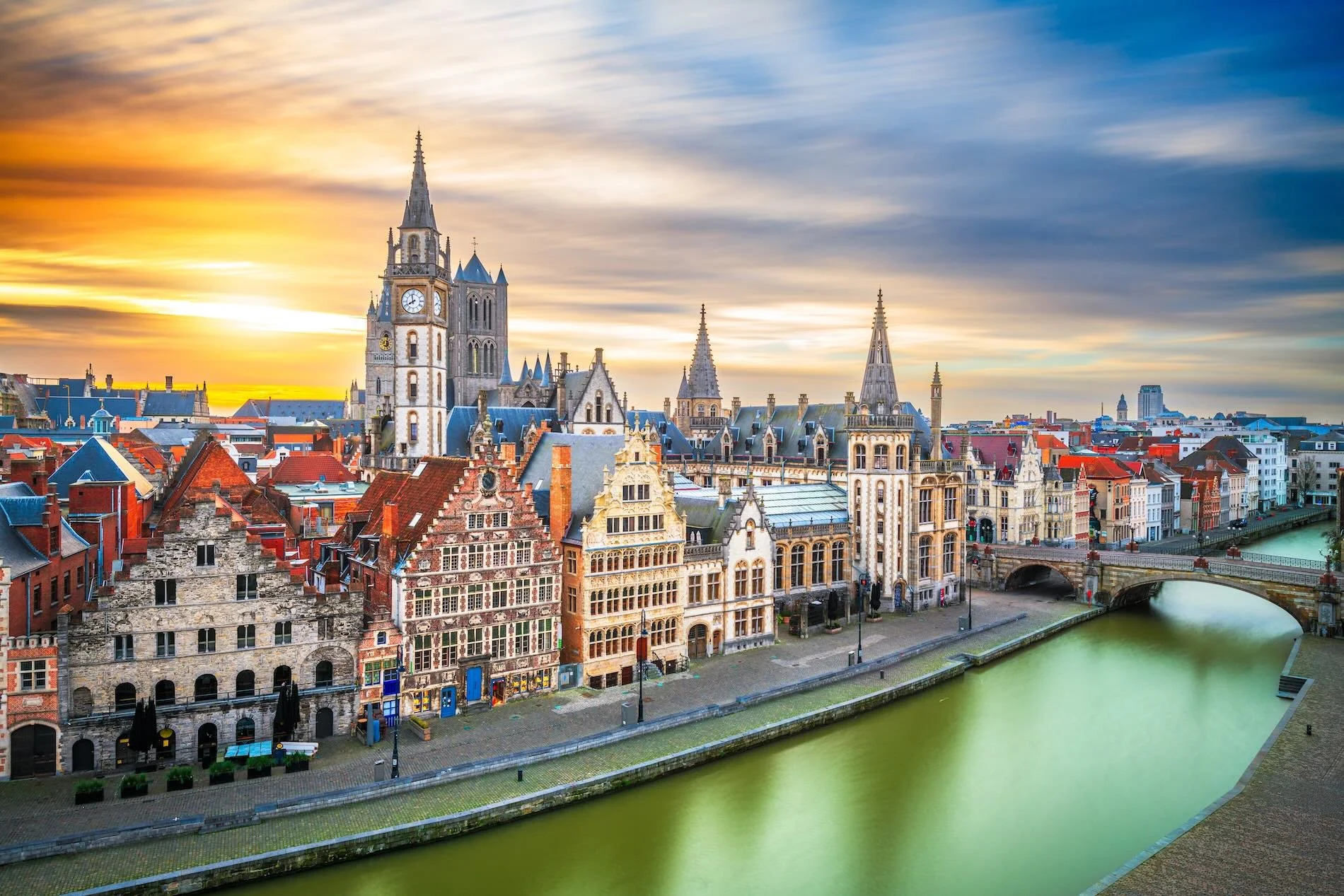 View of the old town in Ghent, Flanders