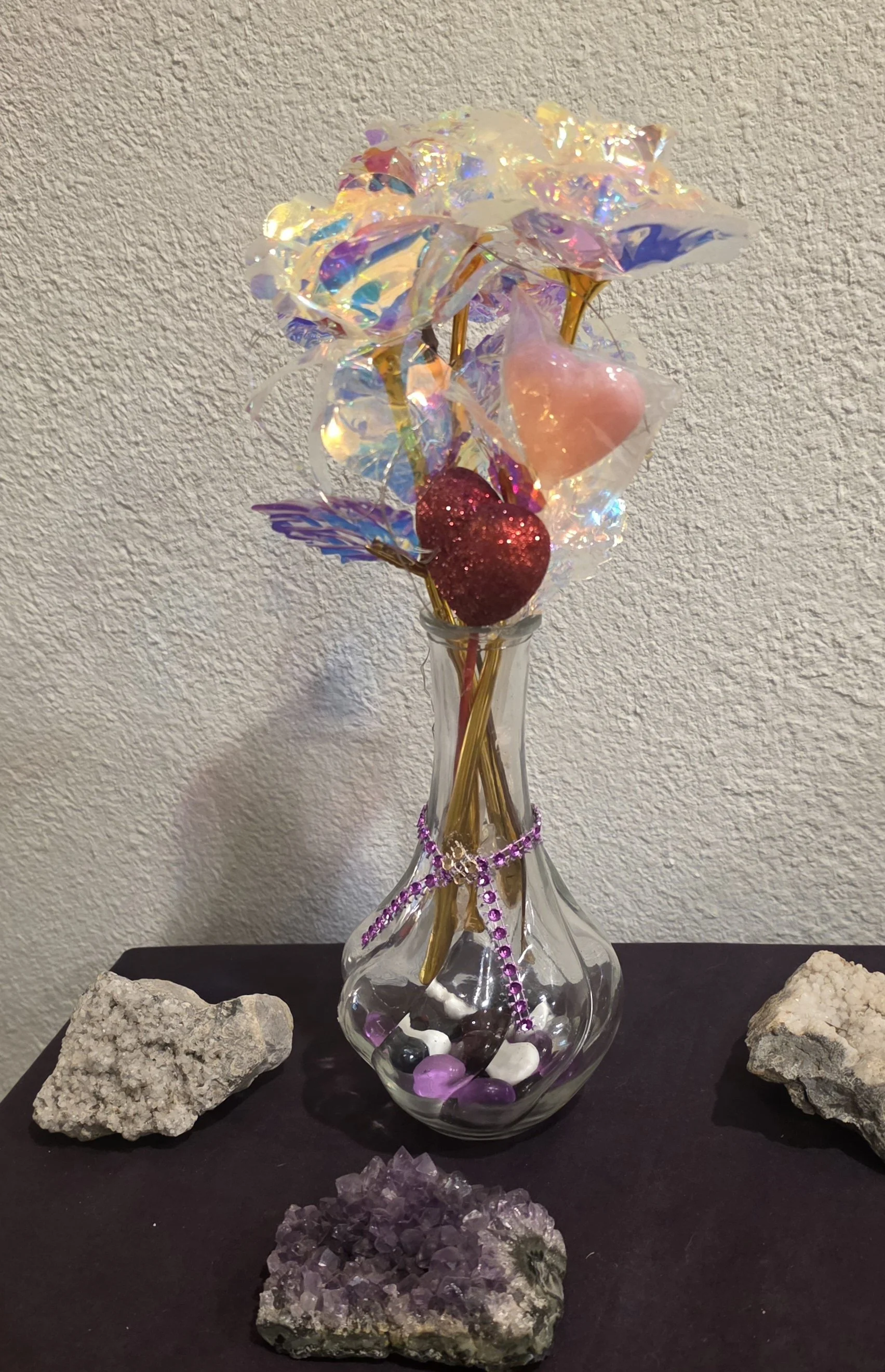 Flower Arrangement with vase and lights