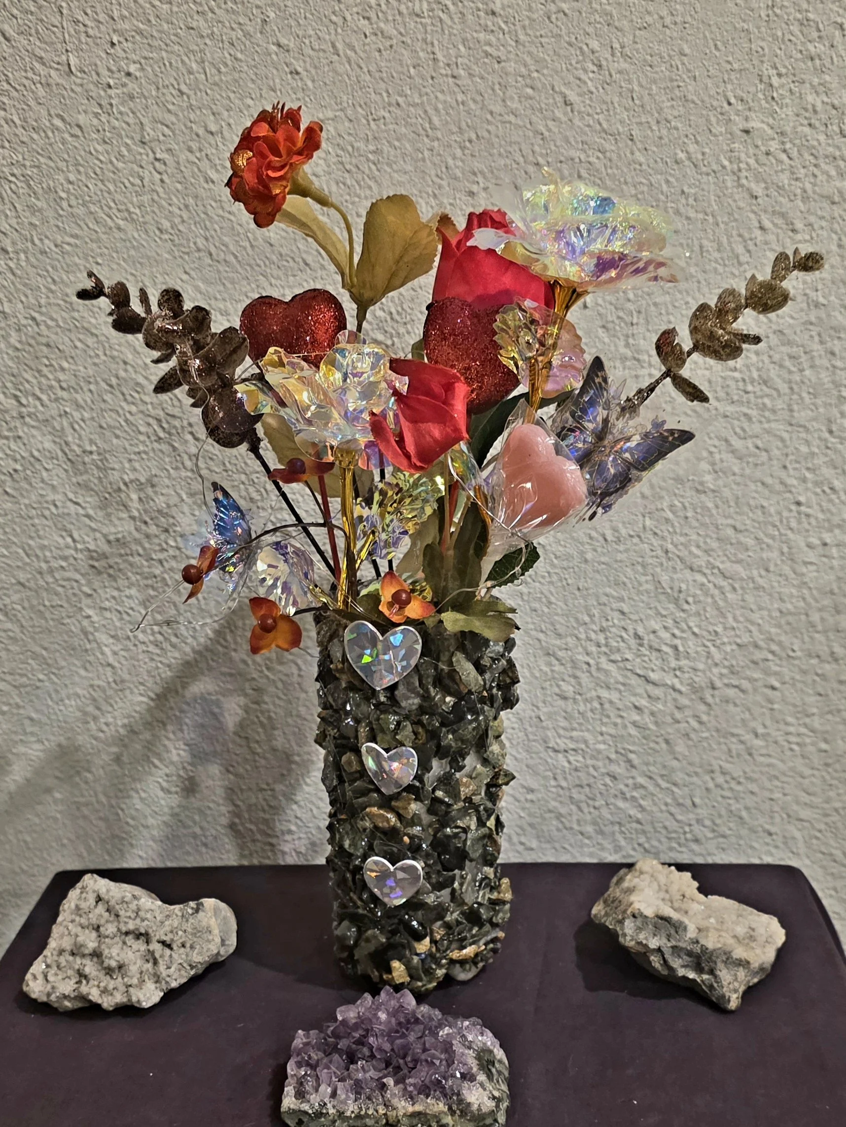 Flower Arrangement with Vase and Lighting