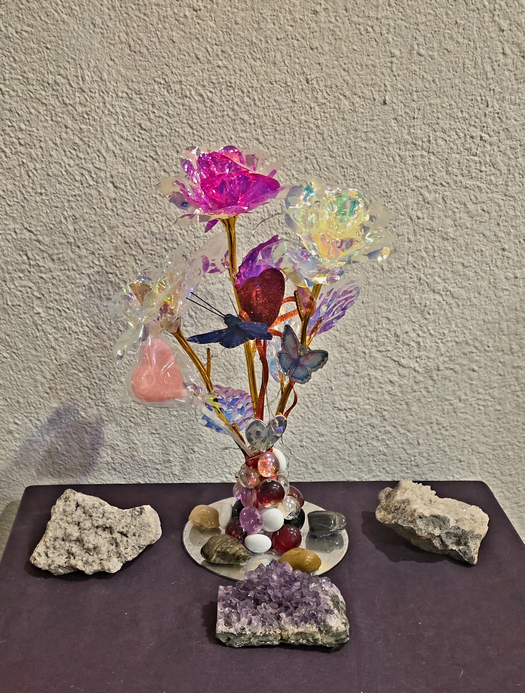 Flower Arrangement with vase and lights