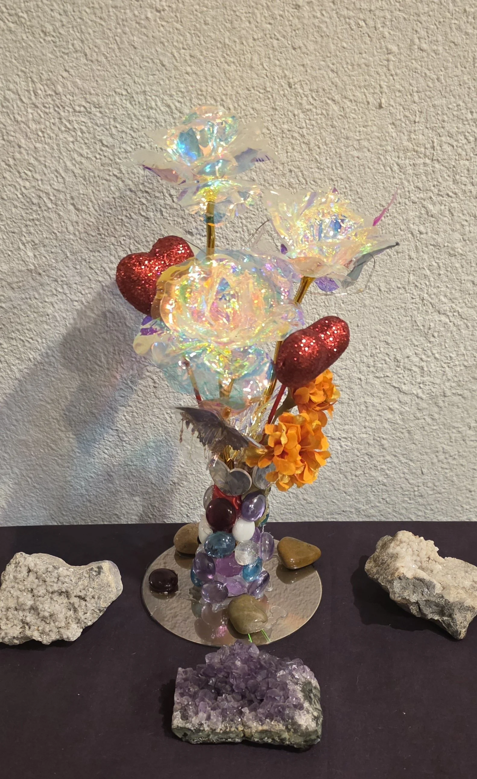 Flower Arrangement with vase and lights