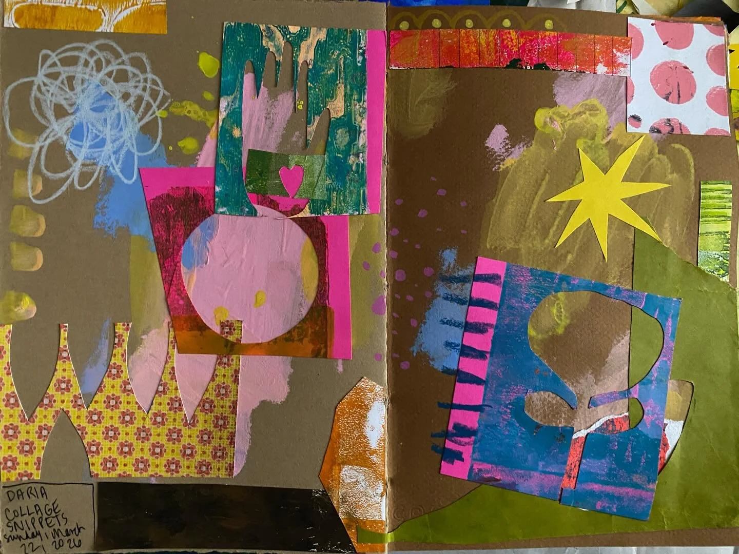 Had a great time playing with snippets of collage with @daria_ulelele and friends! #snippets #collage #mixedmedia #orangespiralarts