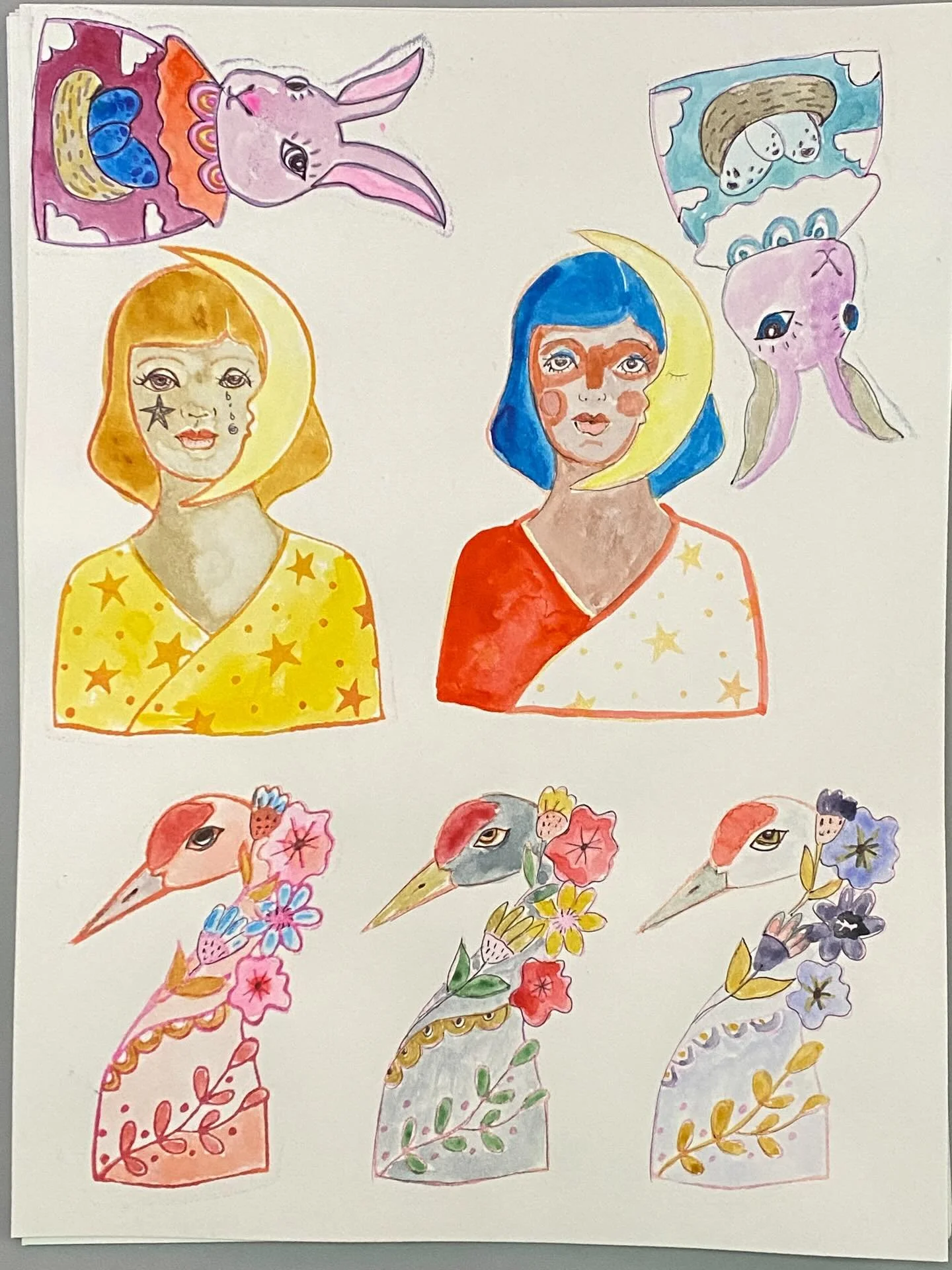 So happy about the @artfoamies designed and sold by @meganquinlanstudio !! #sandhillcrane #mixedmedia #artfoamies #artistdesignedstamps