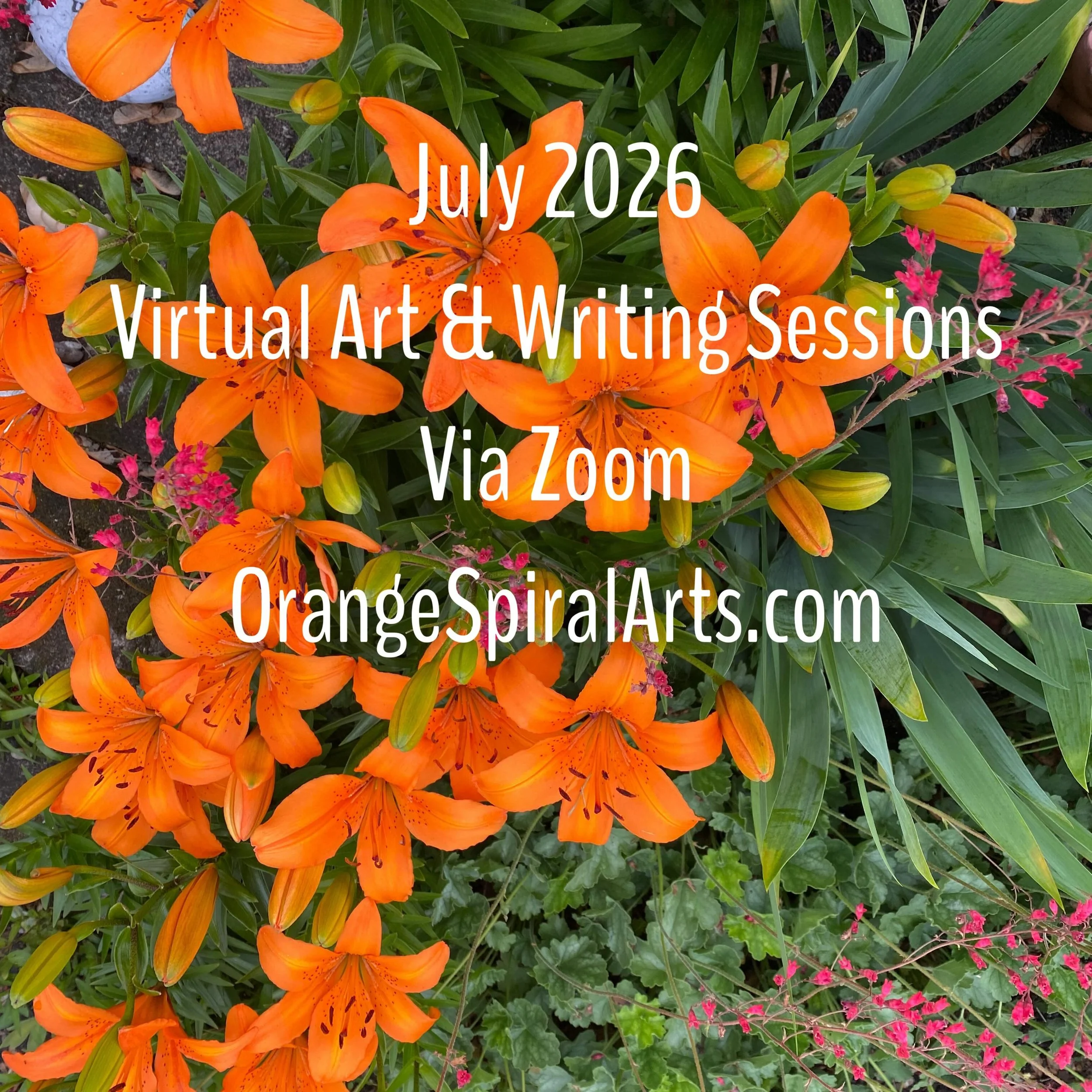 Tuesdays at 11am Central Time and Wednesdays at 9:30am Central Time
One wonderful hour of creative expression at a time. Join us! Link in bio. #virtualclasses #liveviazoom #orangespiralarts #mixedmediaart #writingpractice
