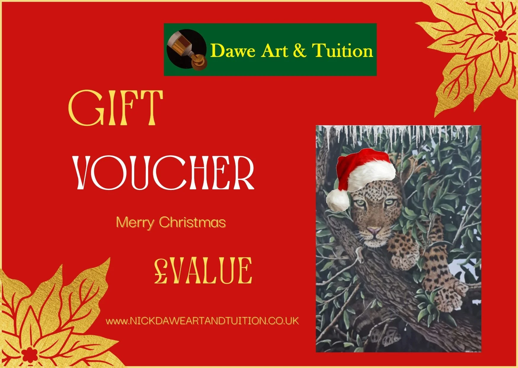 NICK DAWE ART AND TUITION GIFT VOUCHER