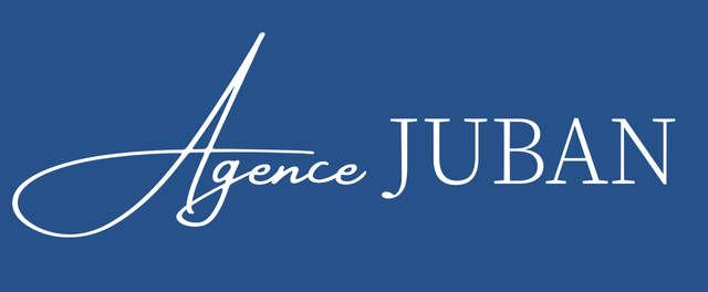 Text-based logomark for Agence Juban, based on Amsterdam Four and Genryu Mincho fonts