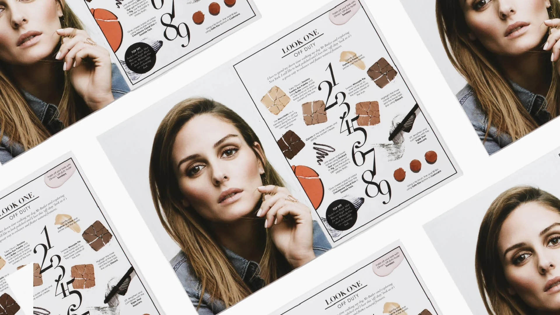 Printed campaign booklet featuring Olivia Palermo for the Ciaté London makeup collaboration.