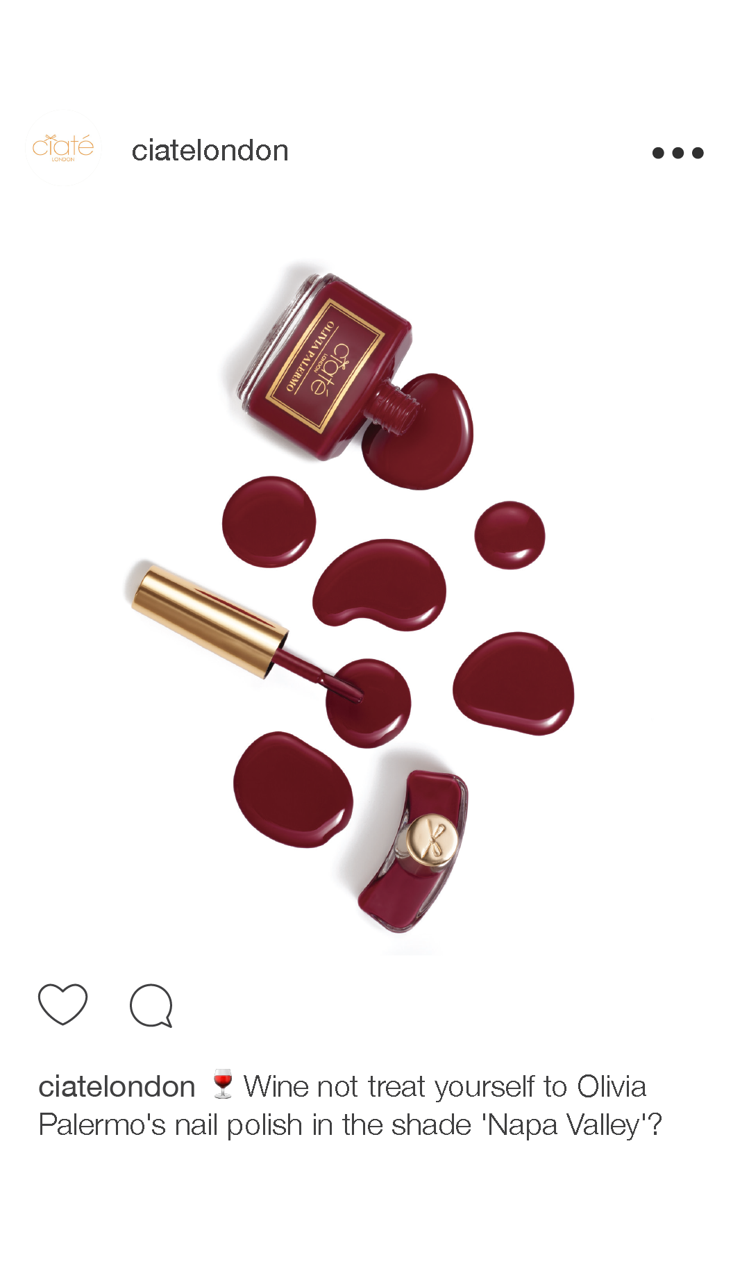 Campaign content grid showing social imagery from the Ciaté London x Olivia Palermo launch