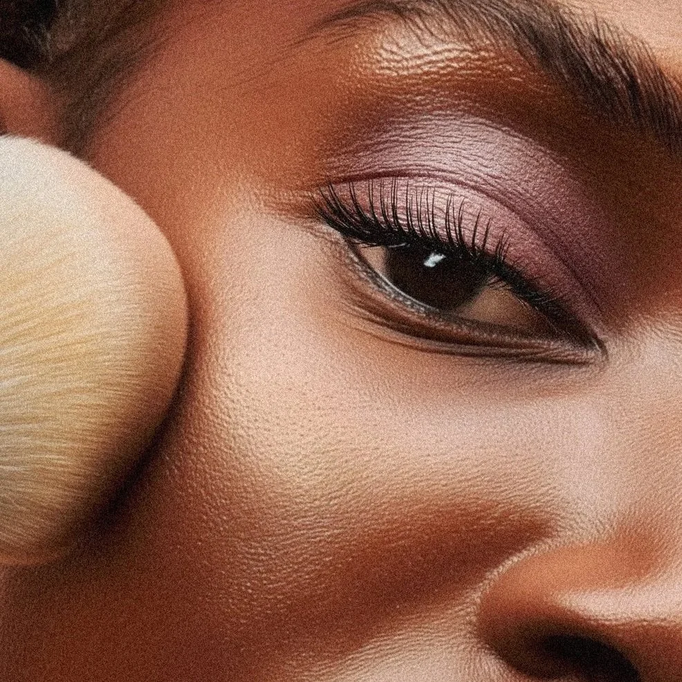 Highlighter product photography for face cosmetics campaign