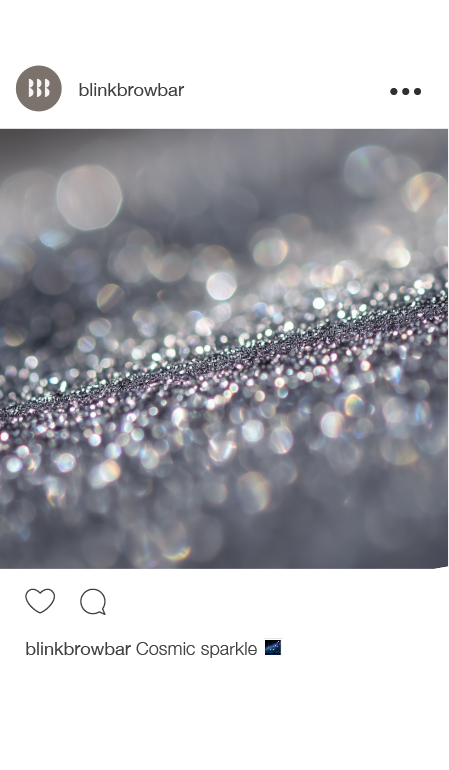 Beauty campaign social media posts featuring celestial shimmer visuals