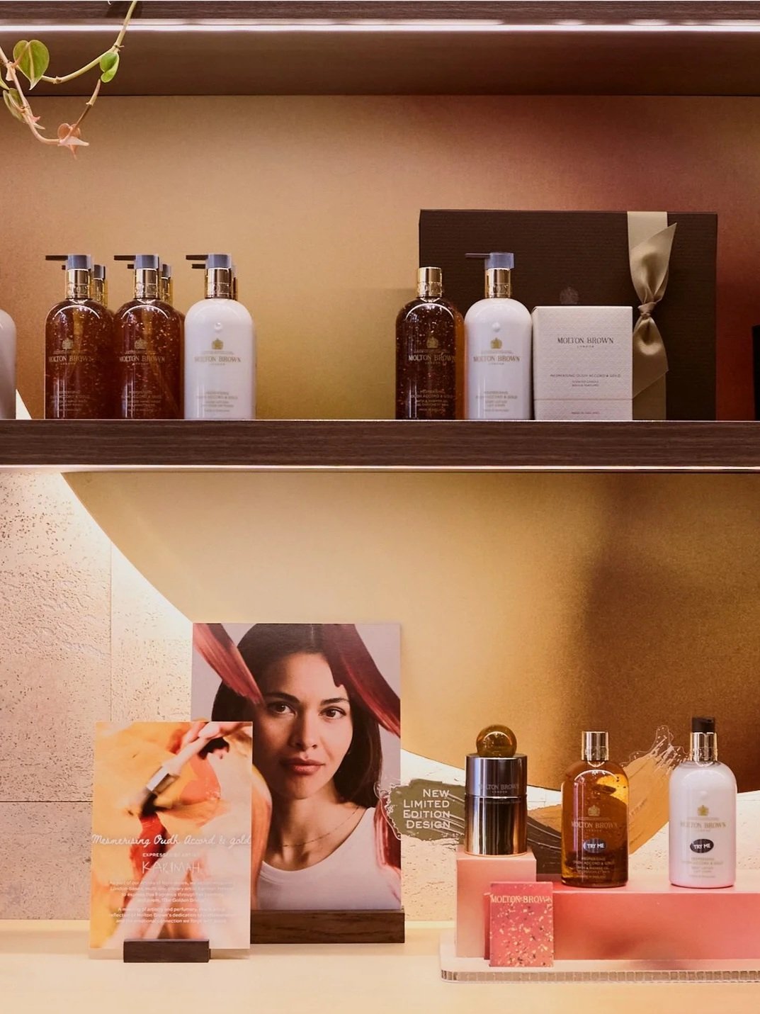 In-store merchandising for Molton Brown Artist of Note fragrance campaign.