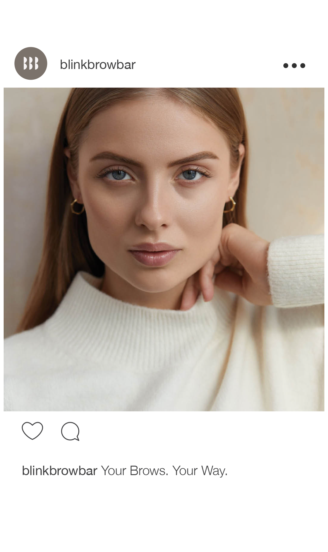 Social media campaign mockups for Blink Brow Bar