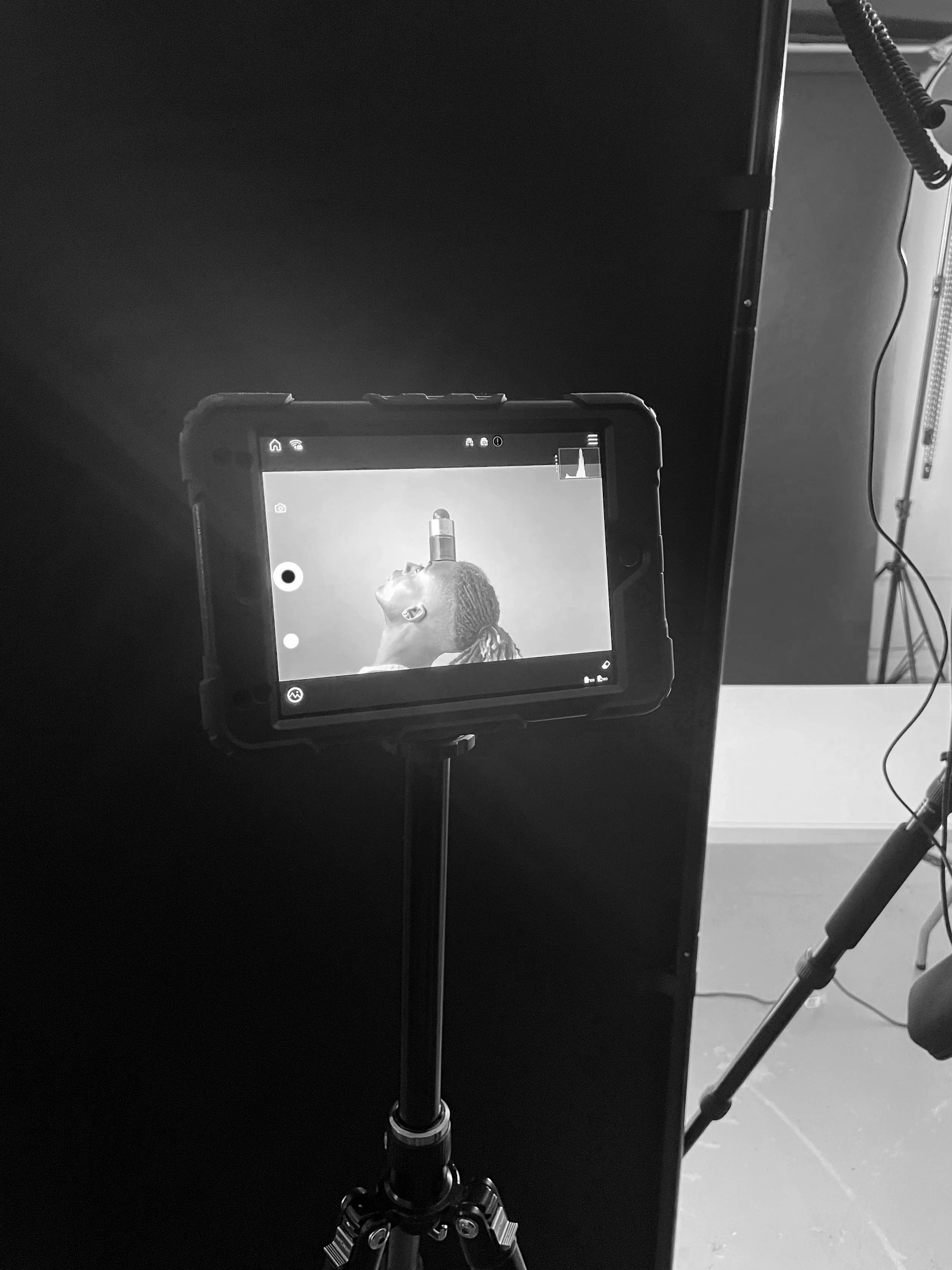 Behind-the-scenes lighting setup for cinematic fragrance shoot