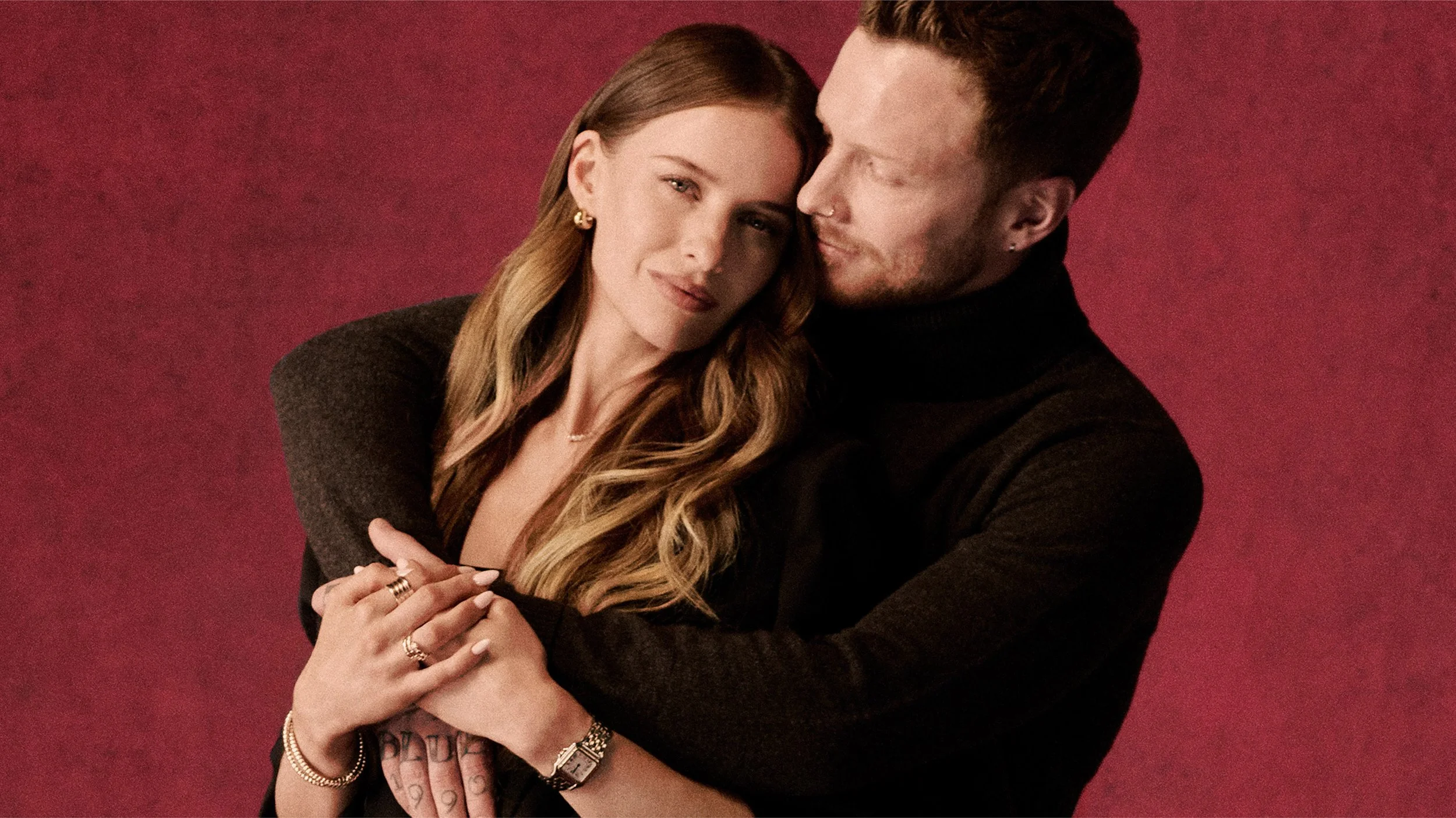 Couple portrait still from Molton Brown You Know Them, We Know Gifting Christmas campaign, expressing intimate modern gifting.