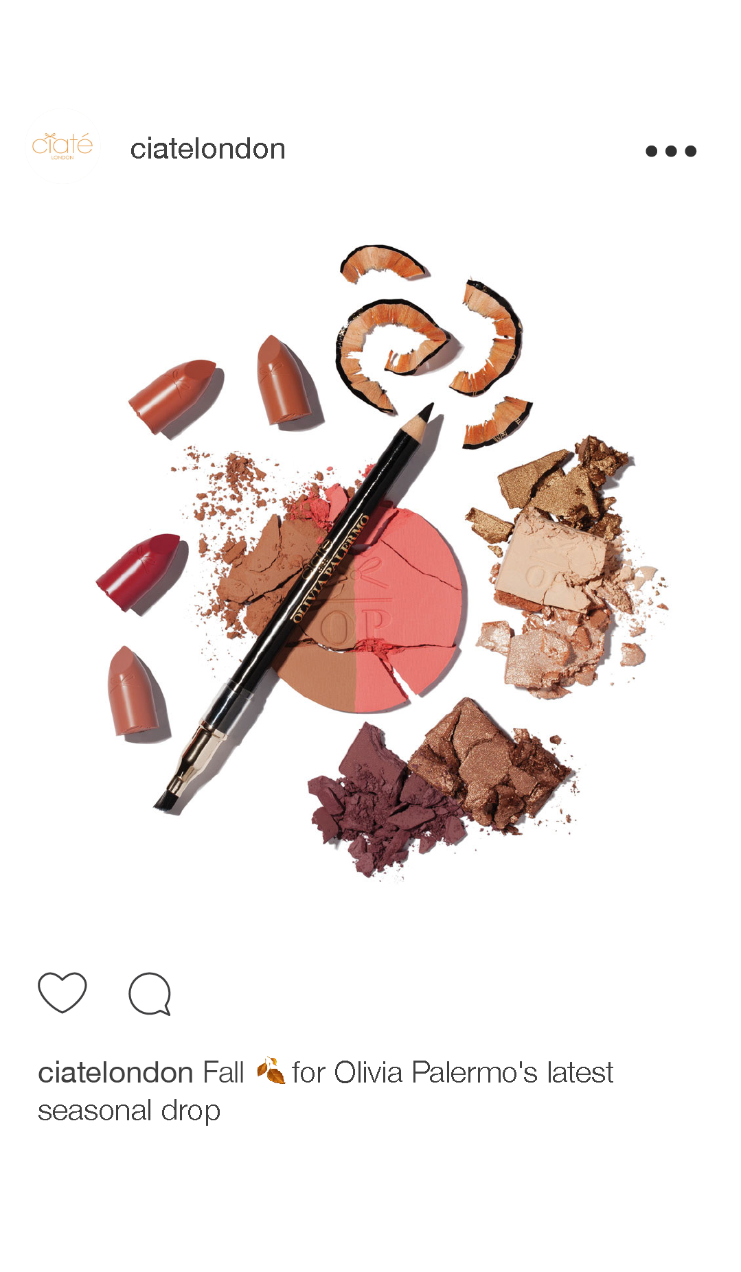 Campaign content grid showing social imagery from the Ciaté London x Olivia Palermo launch.