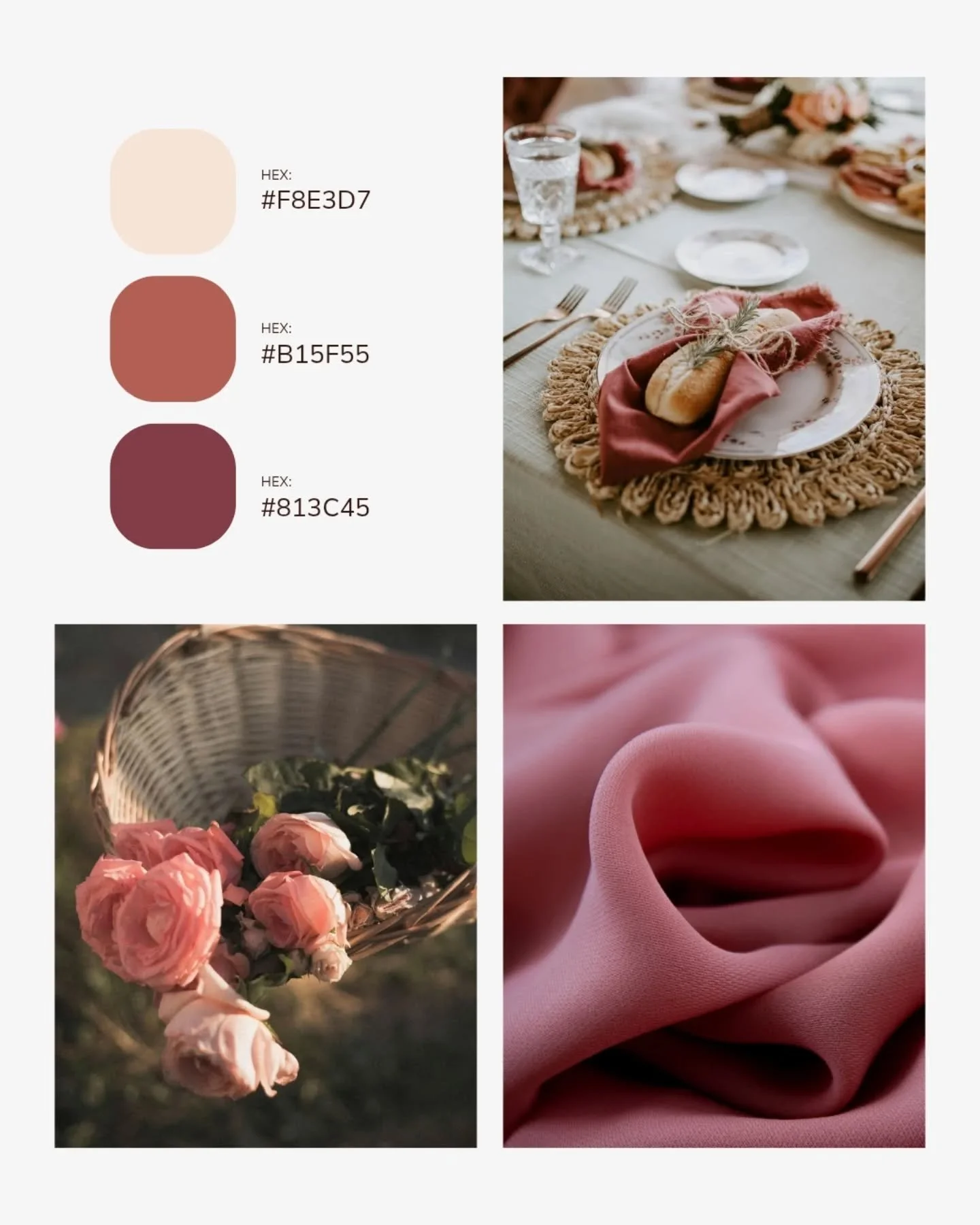 Who doesn't love a bit of colour palette inspiration on a Thursday? 

Exploring colours and imagery is one of my absolute favourite parts of building brand and websites for wedding professionals. 

Give me a mood board to build and I'm a happy design