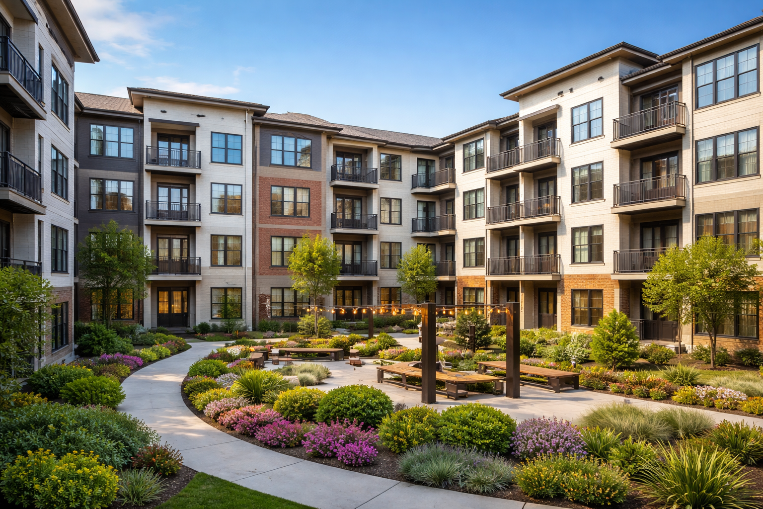 Exterior of a multi-story apartment complex in Chattanooga, Tennessee, representing professional commercial dryer vent cleaning and maintenance services for apartments by Chattanooga Vent Pros.
