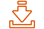 Download icon in orange outline