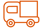 Orange outline of a delivery truck