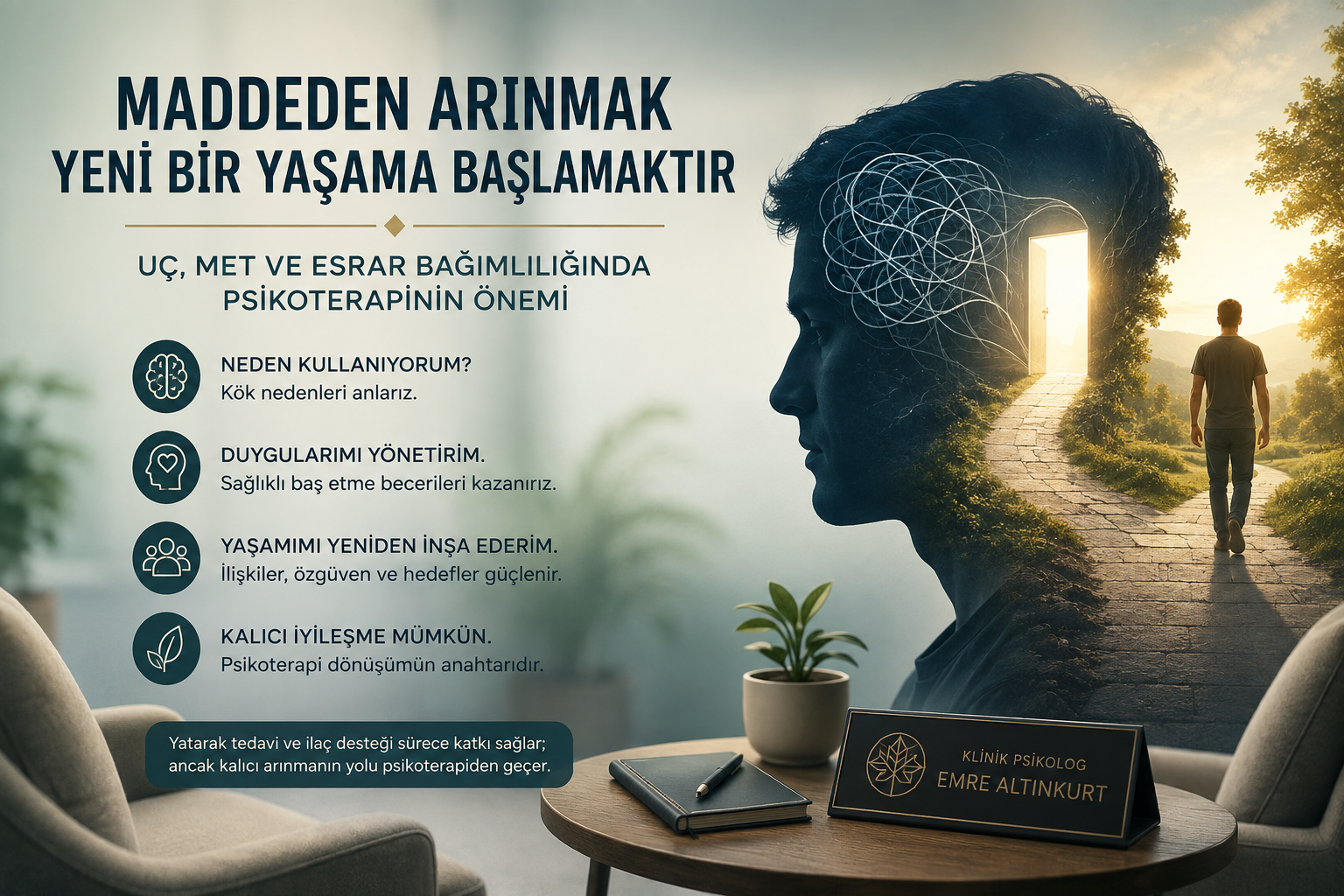 Uç, Met ve Esrar Bağımlılığında Psikoterapinin Önemi: Kalıcı İyileşme Sadece Maddeyi Bırakmak Değildir