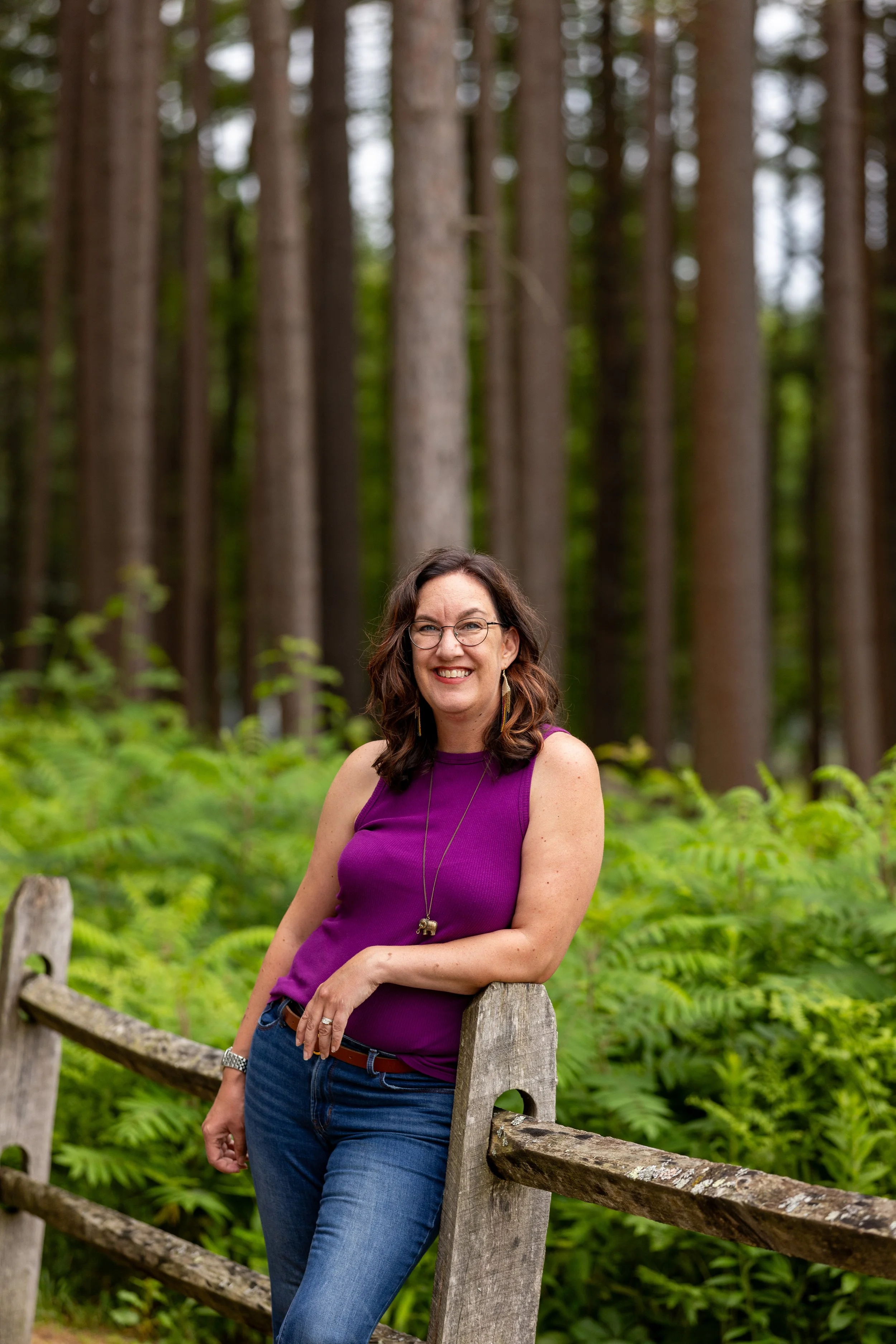 Image of Hannah in a rain forest.