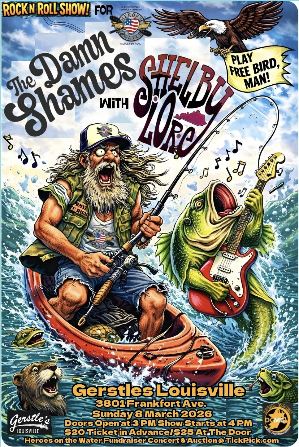 The damn shames &amp; shelby lore band tickets on sale for heroes on the water fundraiser