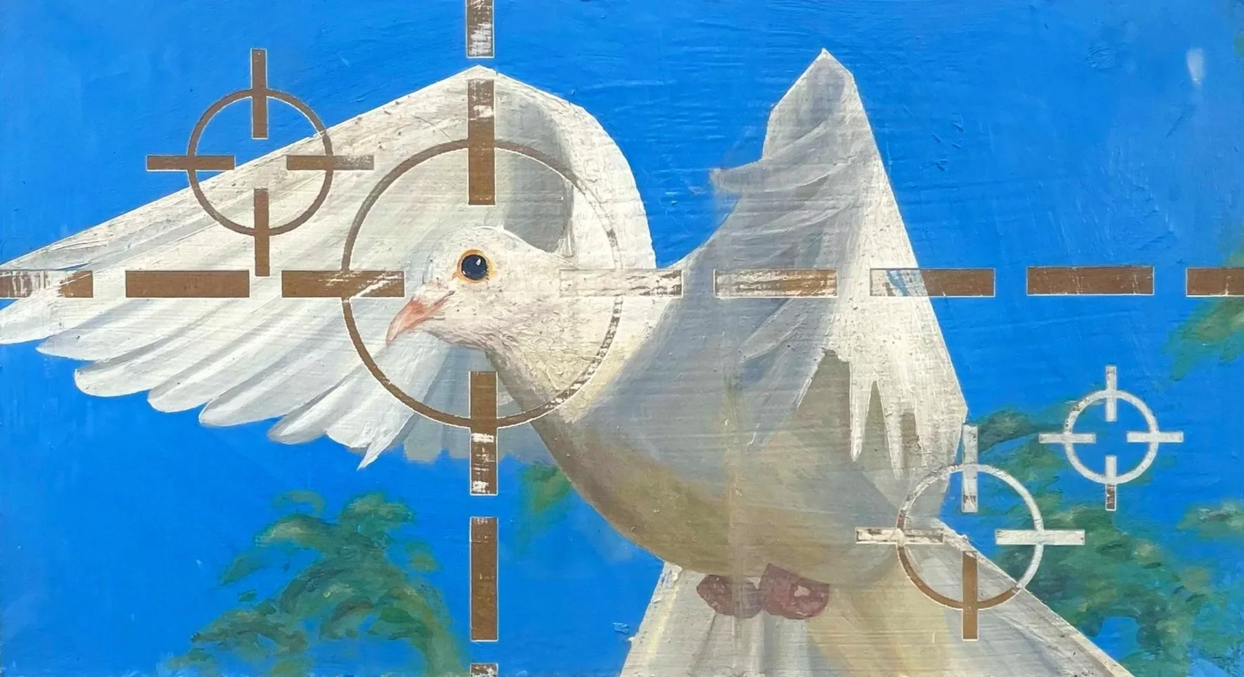 "Untitled", oil and laser engraving on wood panel, 18cm x 35cm, 2024