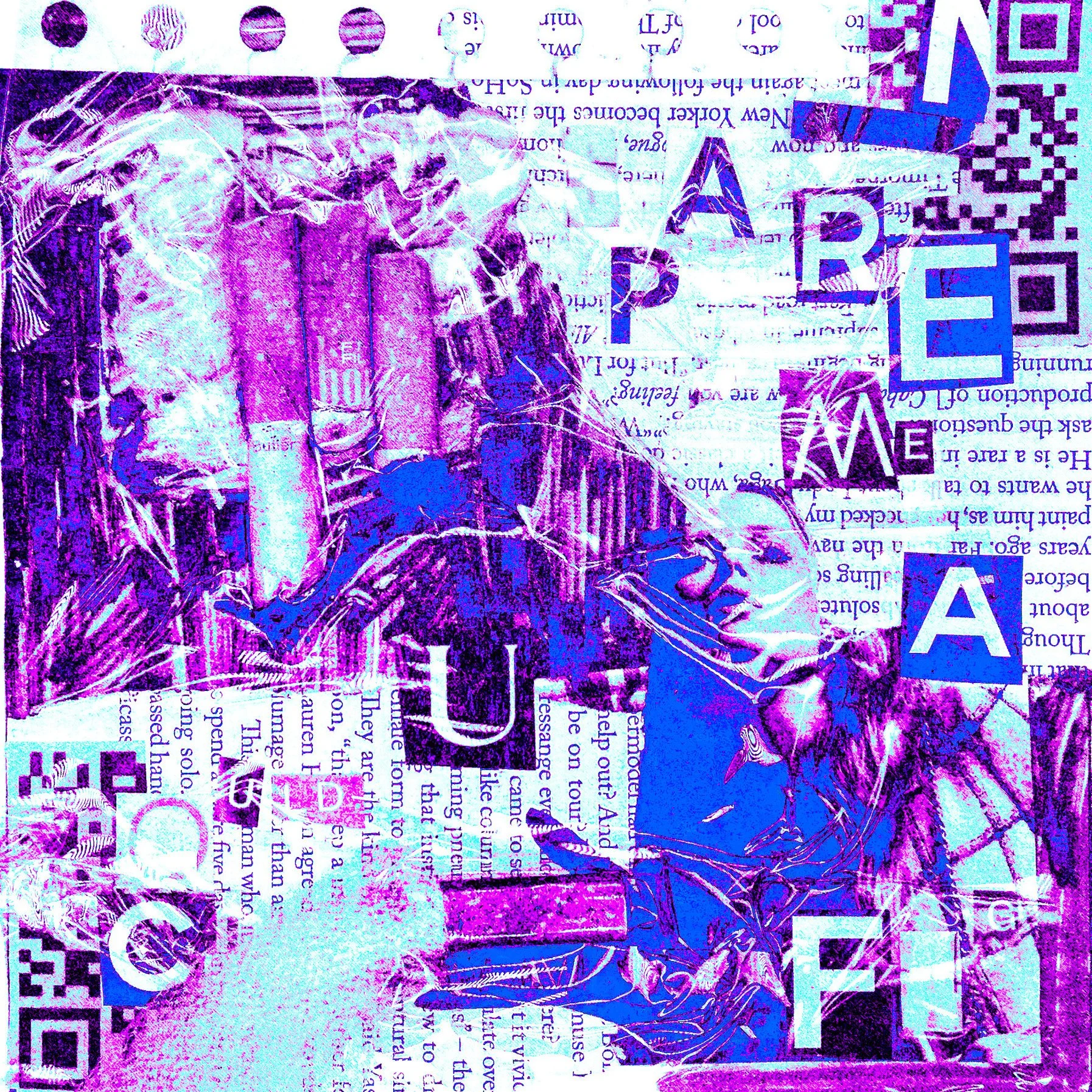 "Dumpster Parties (Ash Tray Conversations)", collage print, 30cm x 30cm, 2023