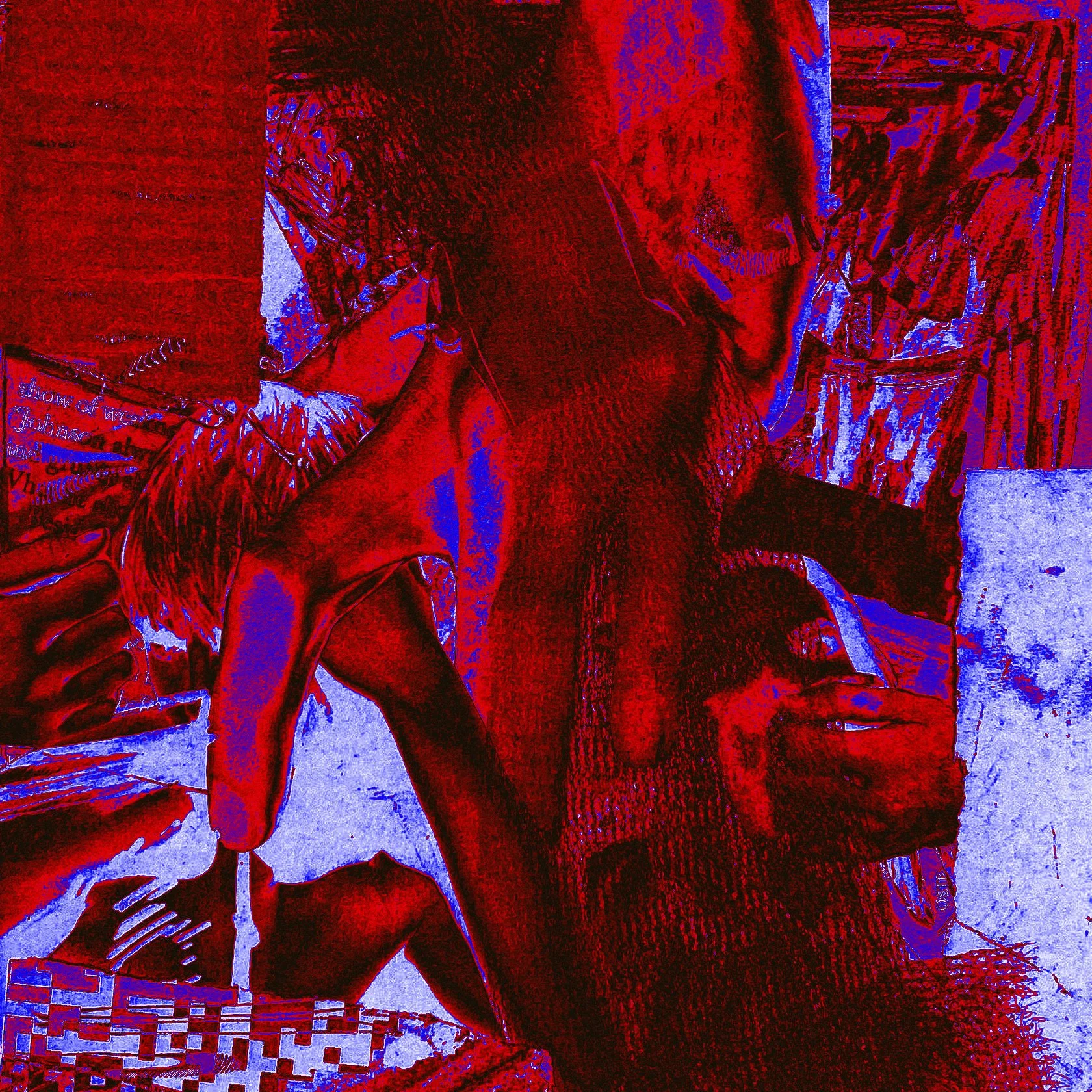 "Dumpster Parties (The 4th Cubicle Down)", collage print, 30cm x 30cm, 2023