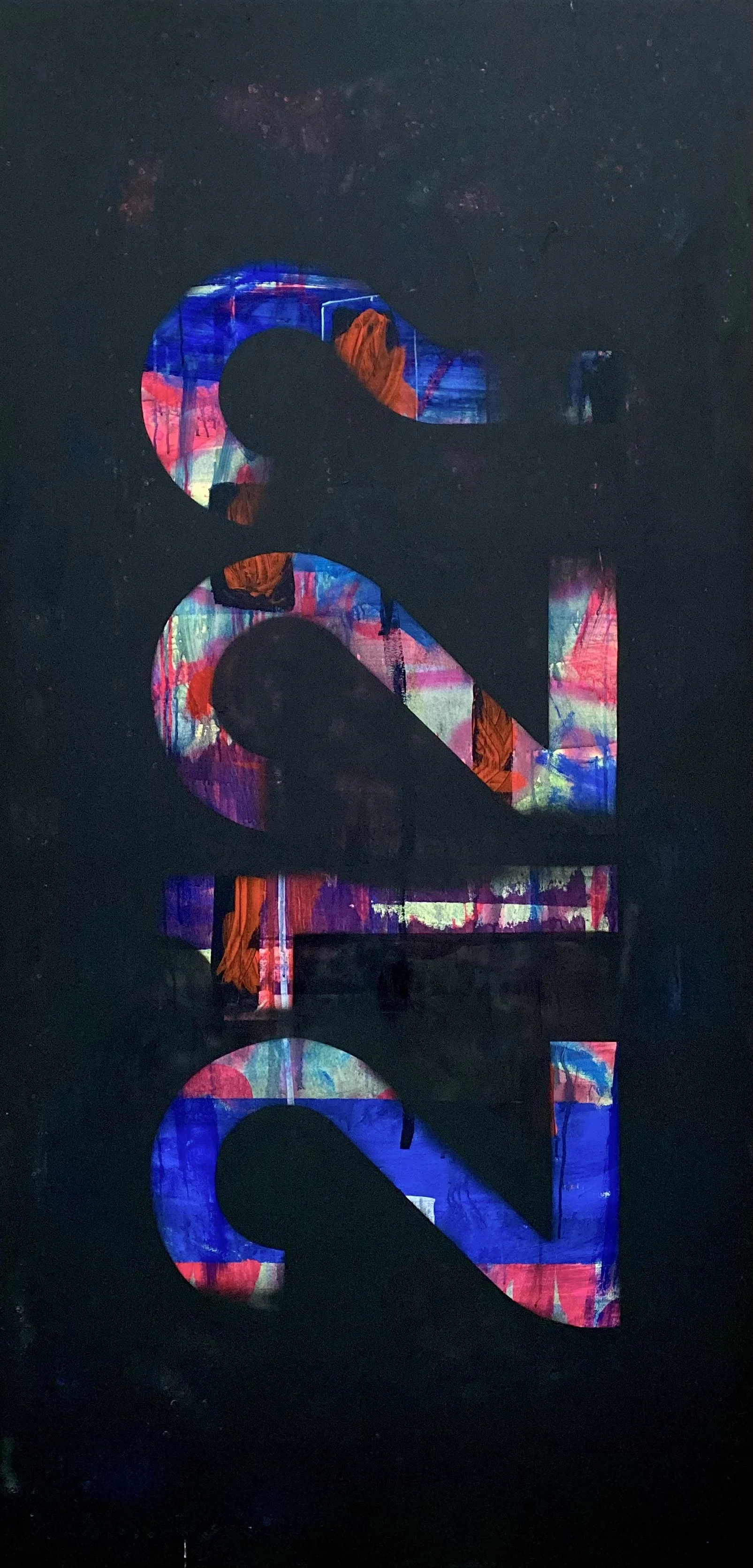 "DJ", acrylic paint on canvas, 200cm x 100cm, 2022