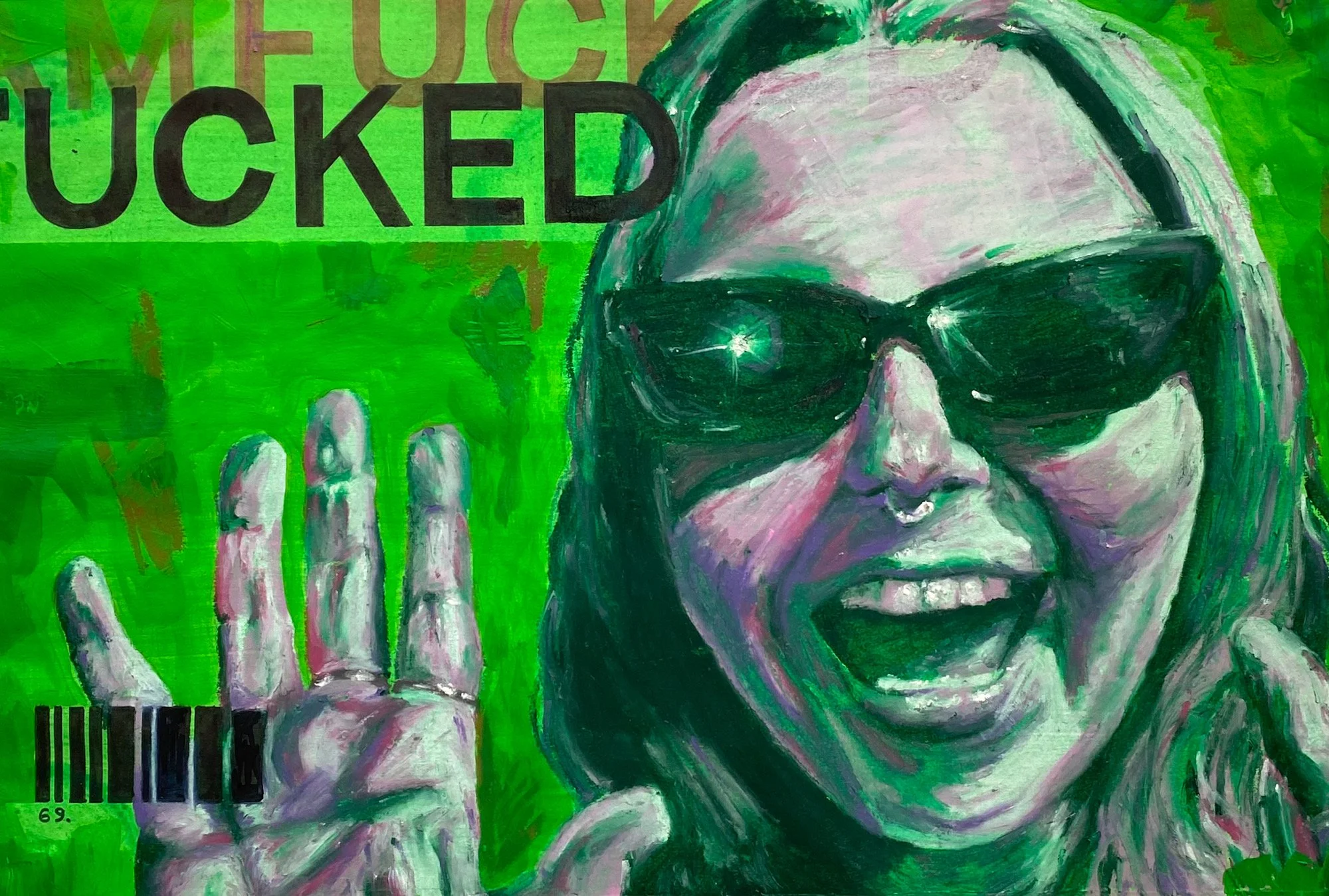 "Hard", oil pastel, acrylic and pen on paper, 29cm x 42cm, 2023