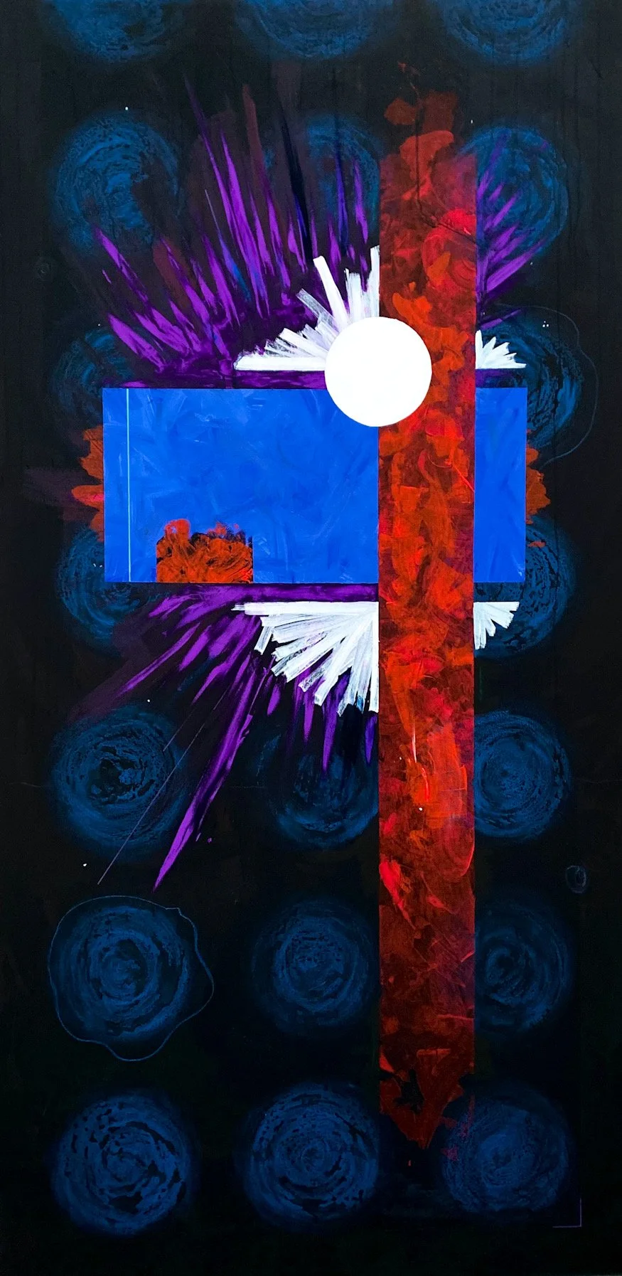 "Venga", acrylic paint and oil pastel on canvas, 200cm x 100cm, 2022