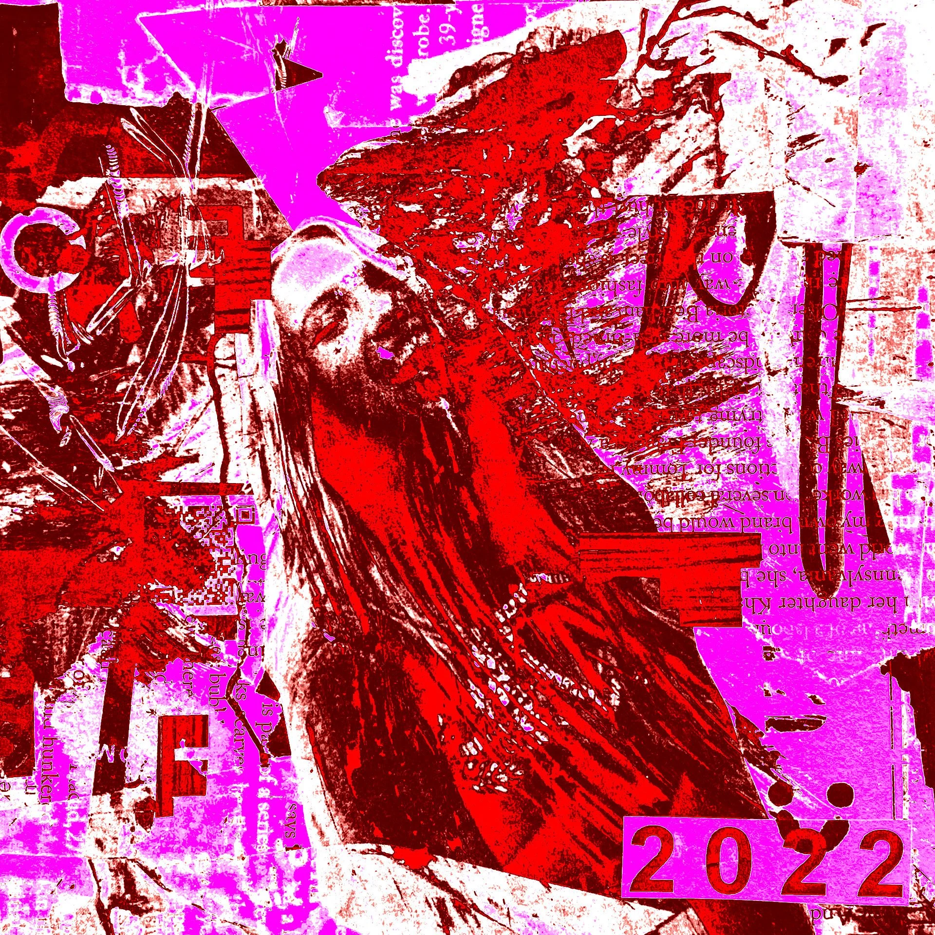 "Dumpster Parties (2022)", collage print, 30cm x 30cm, 2023