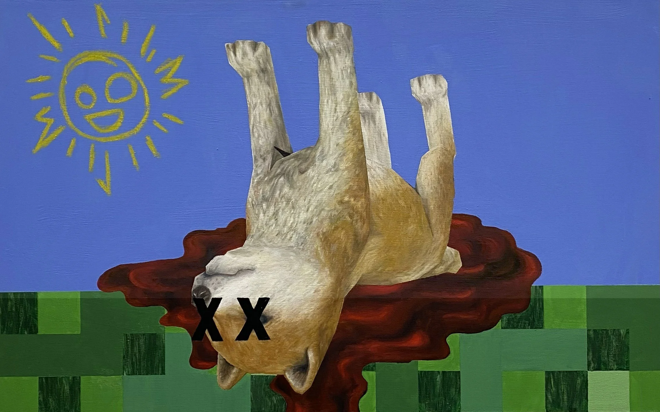 "Your Nintendogs are Probably Dead", oil and acrylic on canvas, 60cm x 80cm, 2023