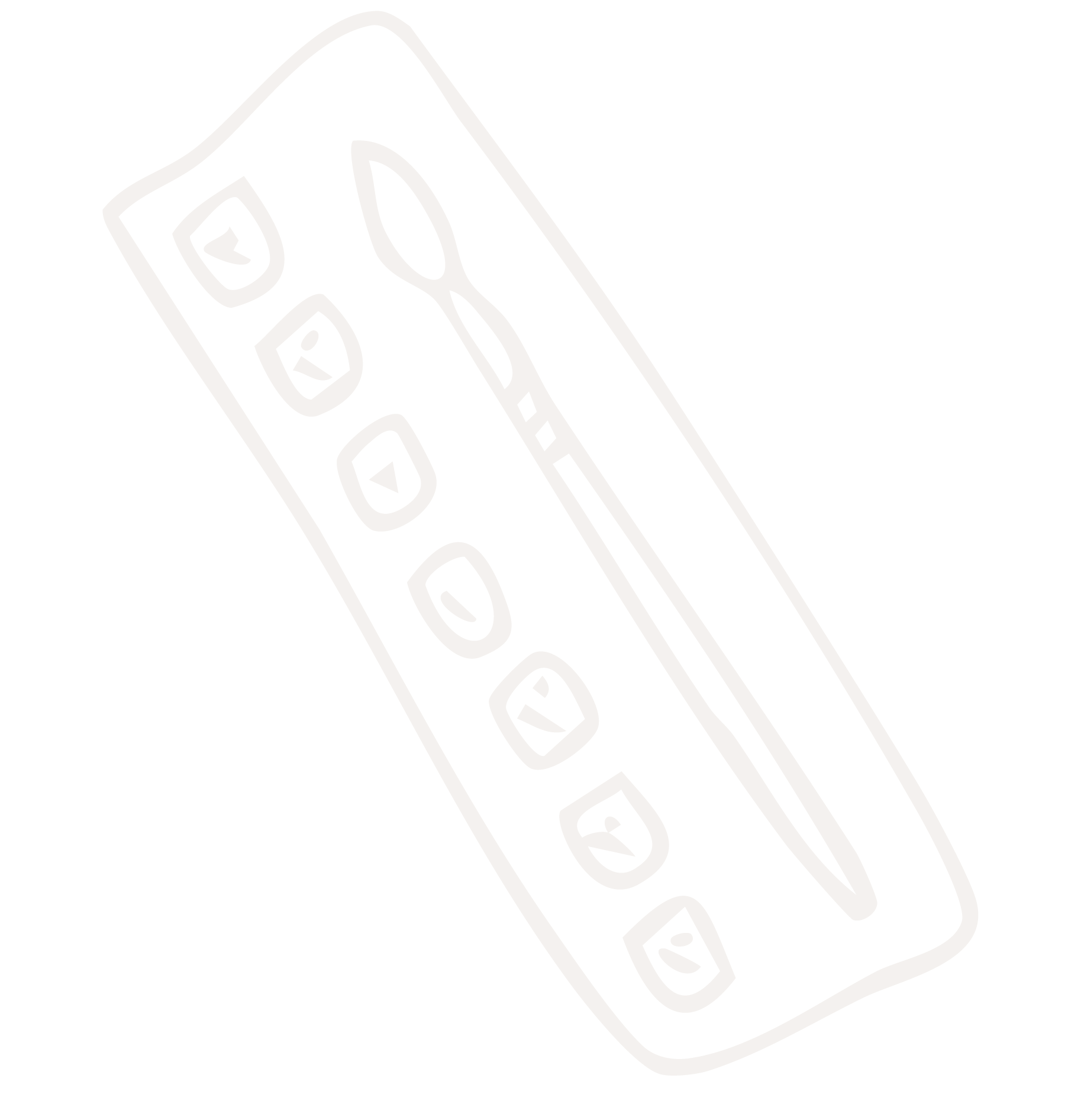 Illustrerad färgpalett med vita ytterkonturer