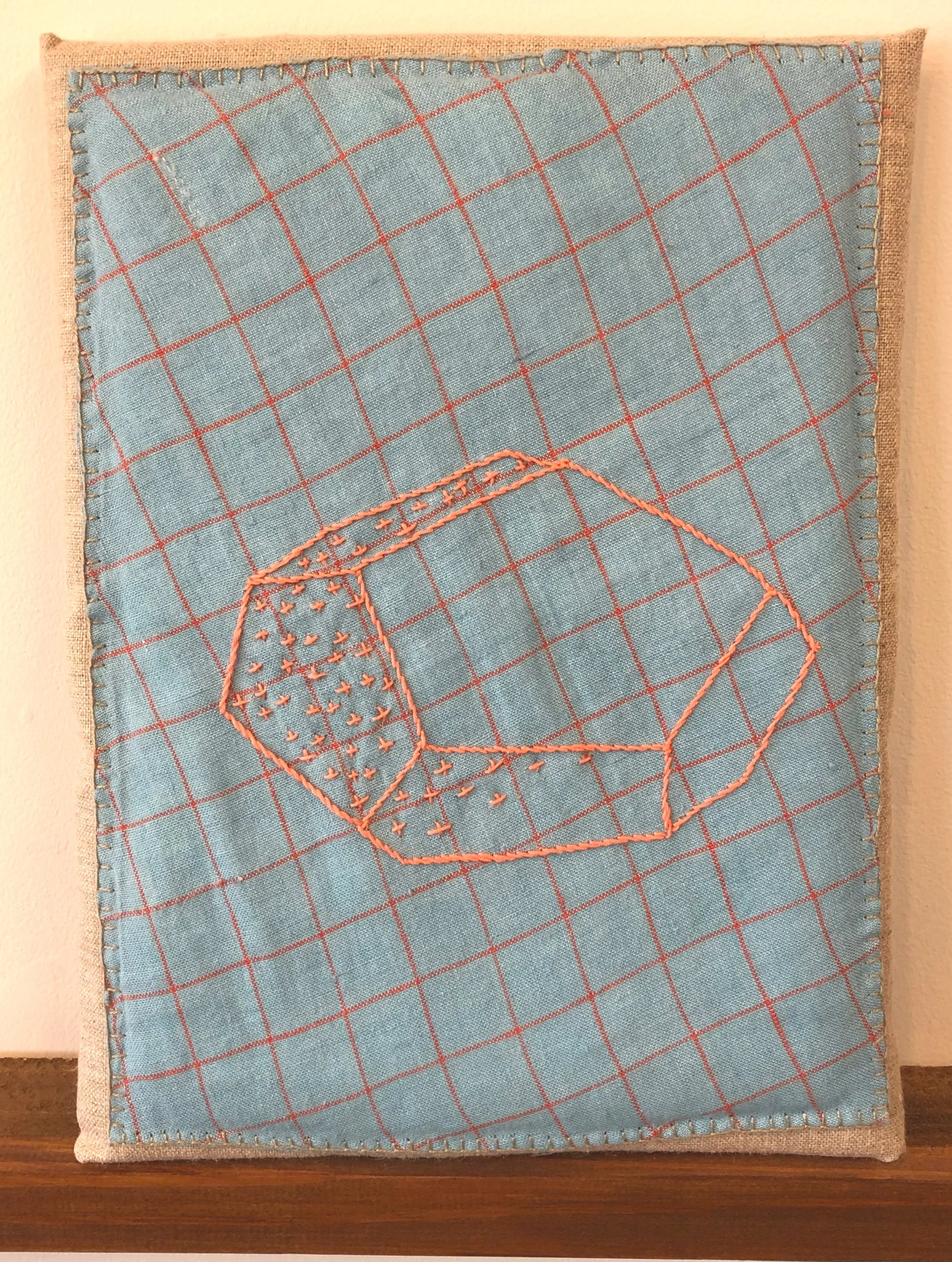 Untitled, 2024. Embroidery thread on cotton and raw canvas