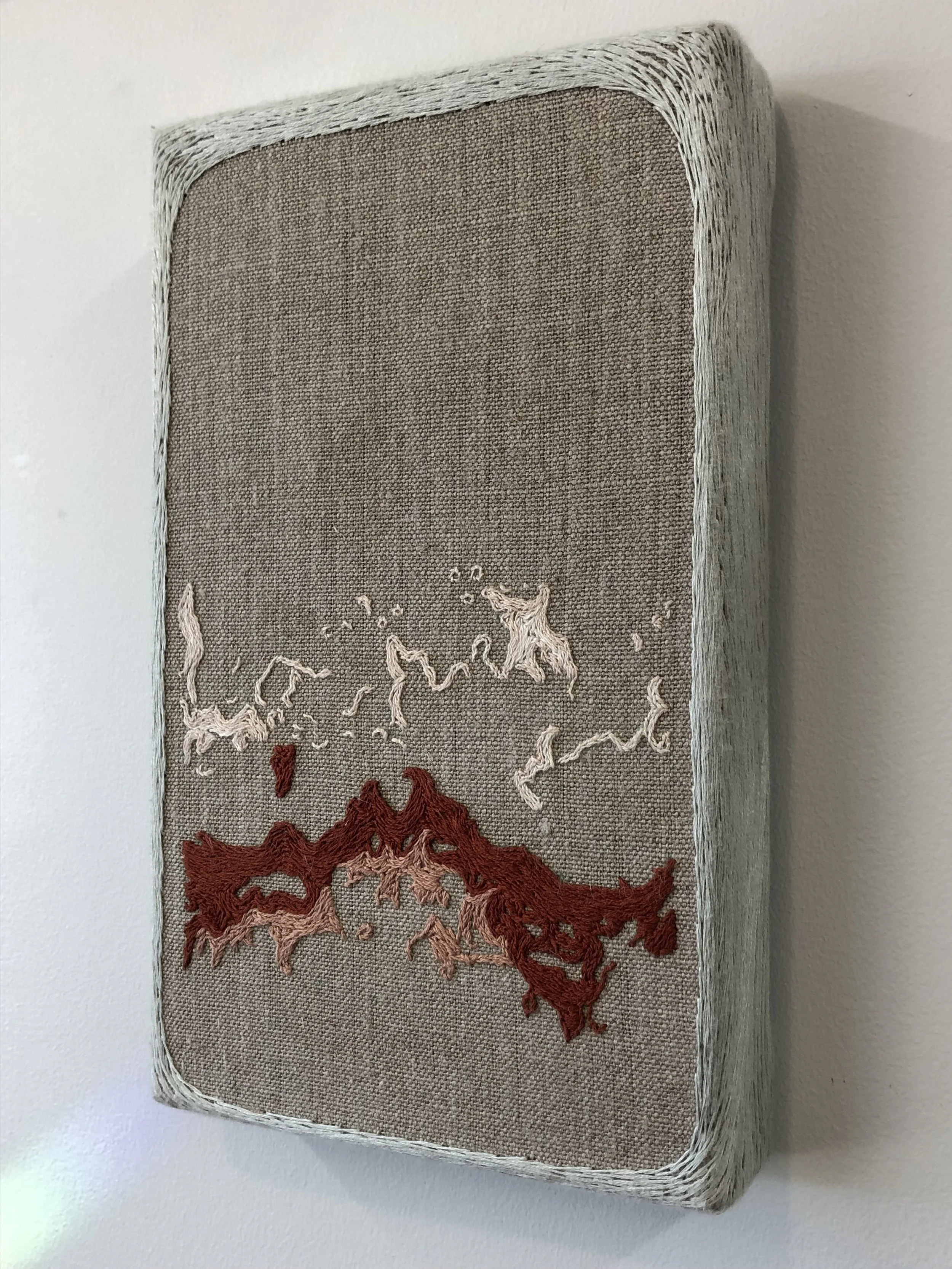 Untitled, 2025. Emroidery thread on raw linen