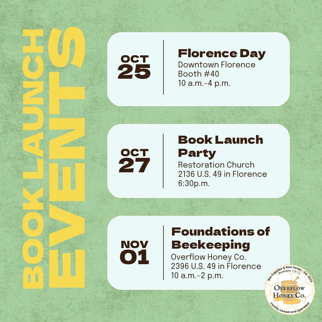 ✨ 𝐇𝐞𝐫𝐞’𝐬 𝐰𝐡𝐚𝐭’𝐬 𝐛𝐮𝐳𝐳𝐢𝐧𝐠 𝐚𝐭 𝐎𝐯𝐞𝐫𝐟𝐥𝐨𝐰 𝐇𝐨𝐧𝐞𝐲 𝐂𝐨.! ✨
We’re celebrating the launch of our new children’s book, 𝐓𝐡𝐞 𝐆𝐫𝐚𝐭𝐞𝐟𝐮𝐥 𝐁𝐞𝐞, with a week full of community events — and you&