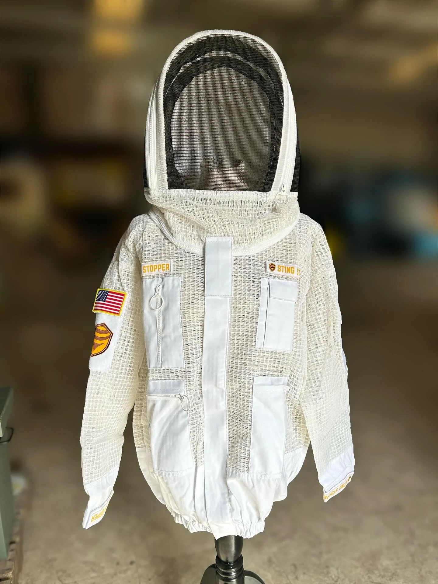 Which Sting Stopper is your favorite? 
??Olive🫒 OR white⚪️??
Come conveniently try on one of the best jackets on the market 🇺🇸🐝 You won&rsquo;t regret wearing Foxhound&rsquo;s Sting Stopper!

We have a new order of them on the way!