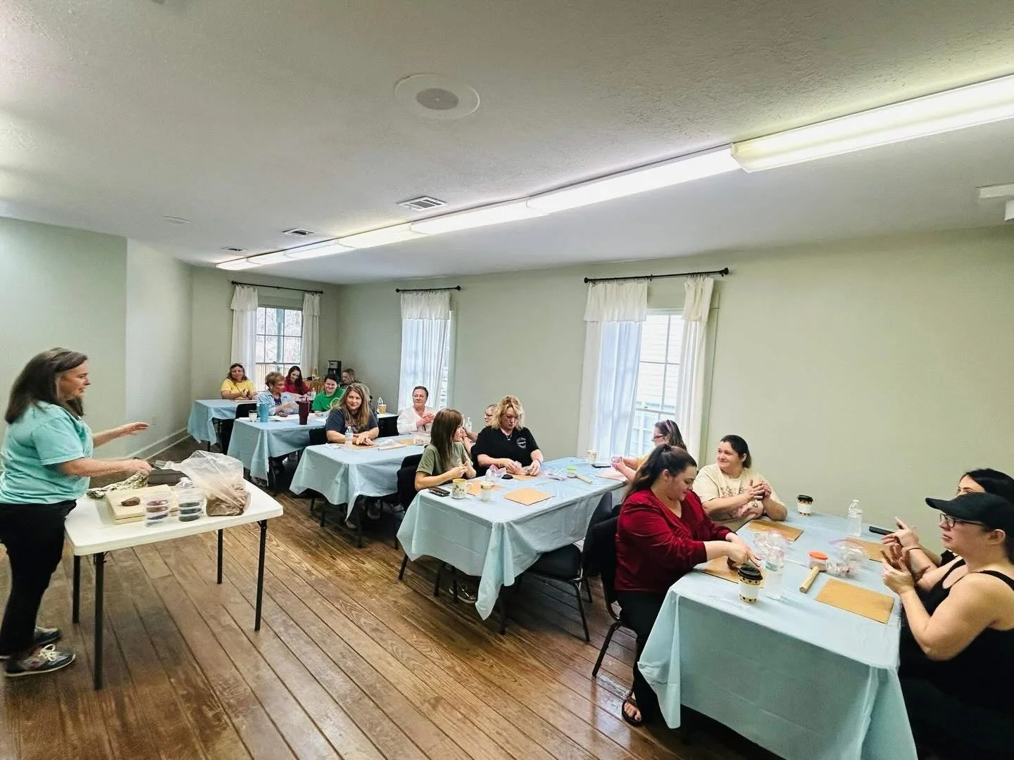 Our Women in Beekeeping group had a guided clay class by fellow beekeeper, Amy!🐝 The pieces are not finished, but will end up as clay dishes with melted glass and little bee stamps!😊 It is always great to hang out and fellowship with you ladies! We