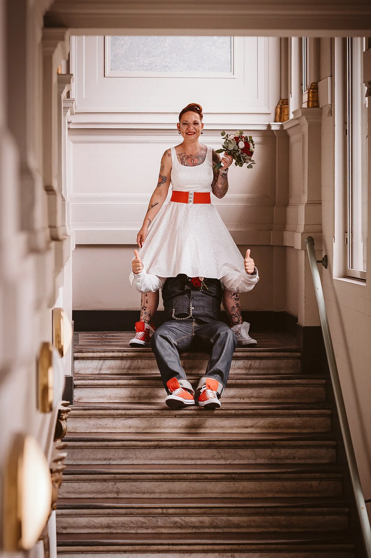 Hochzeitspaar Standesamt Pankow Berliner Fotografin Braut Bräutigam Nadine Domke